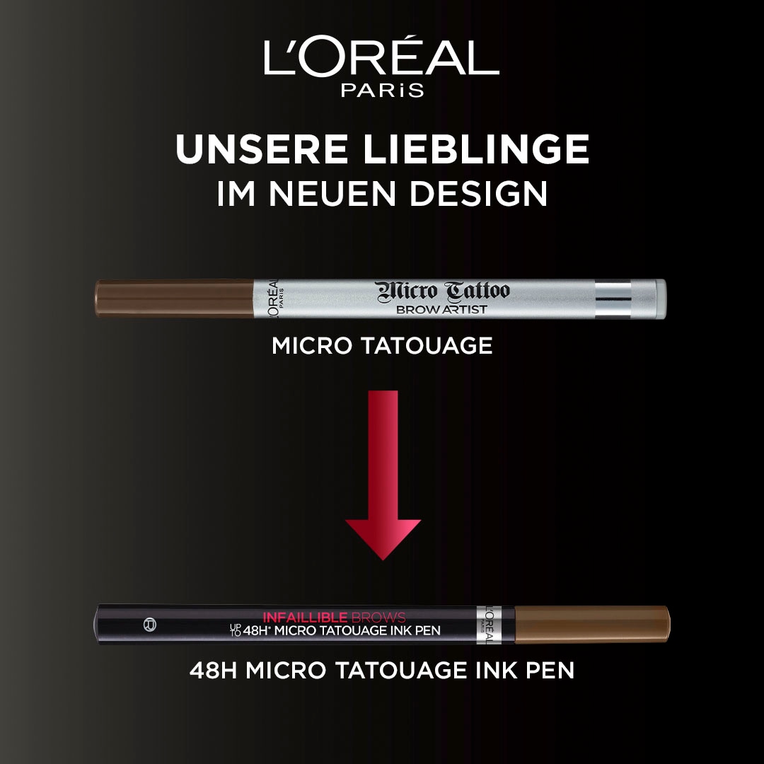 L'ORÉAL PARIS Augenbrauen-Stift »Unbelieva Brow Micro Tatouage«, mit Dreizack-Spitze