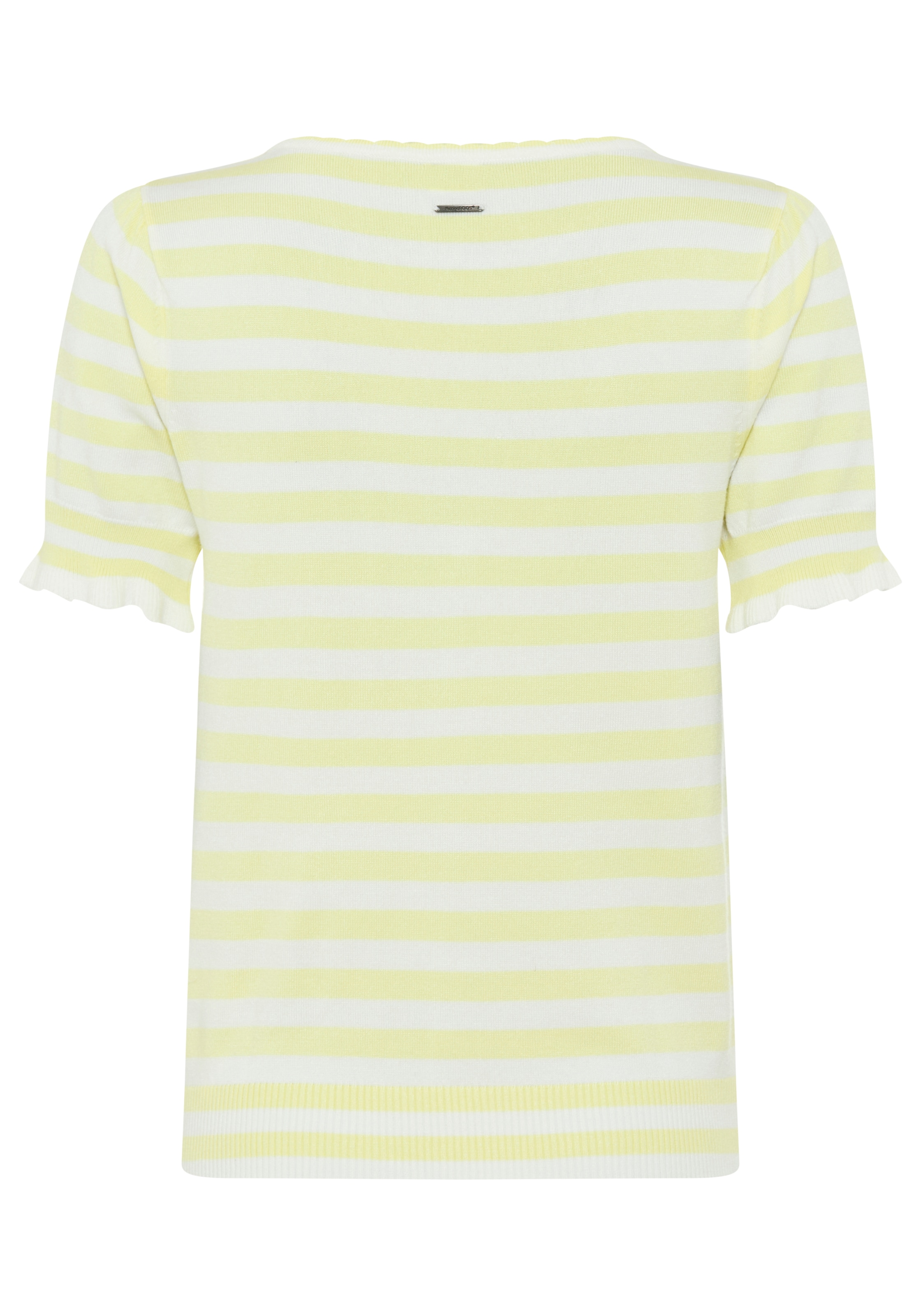 KangaROOS Kurzarmpullover Mit Rundhalsausschnitt, Kurzarm, Zitronenstickerei