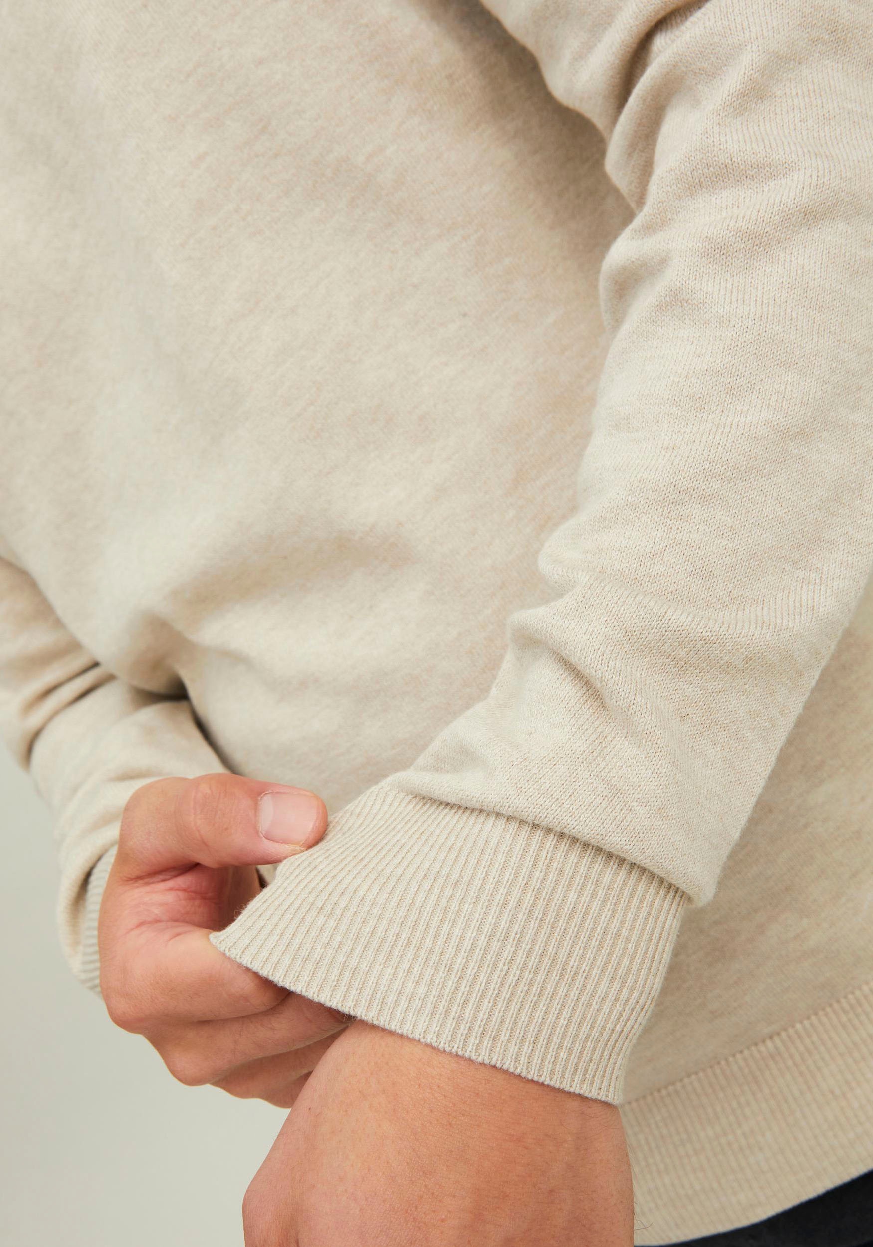 Jack & Jones Strickpullover »EMIL KNIT HALF ZIP«, mit kurzem Reißverschluss im Troyer-Look