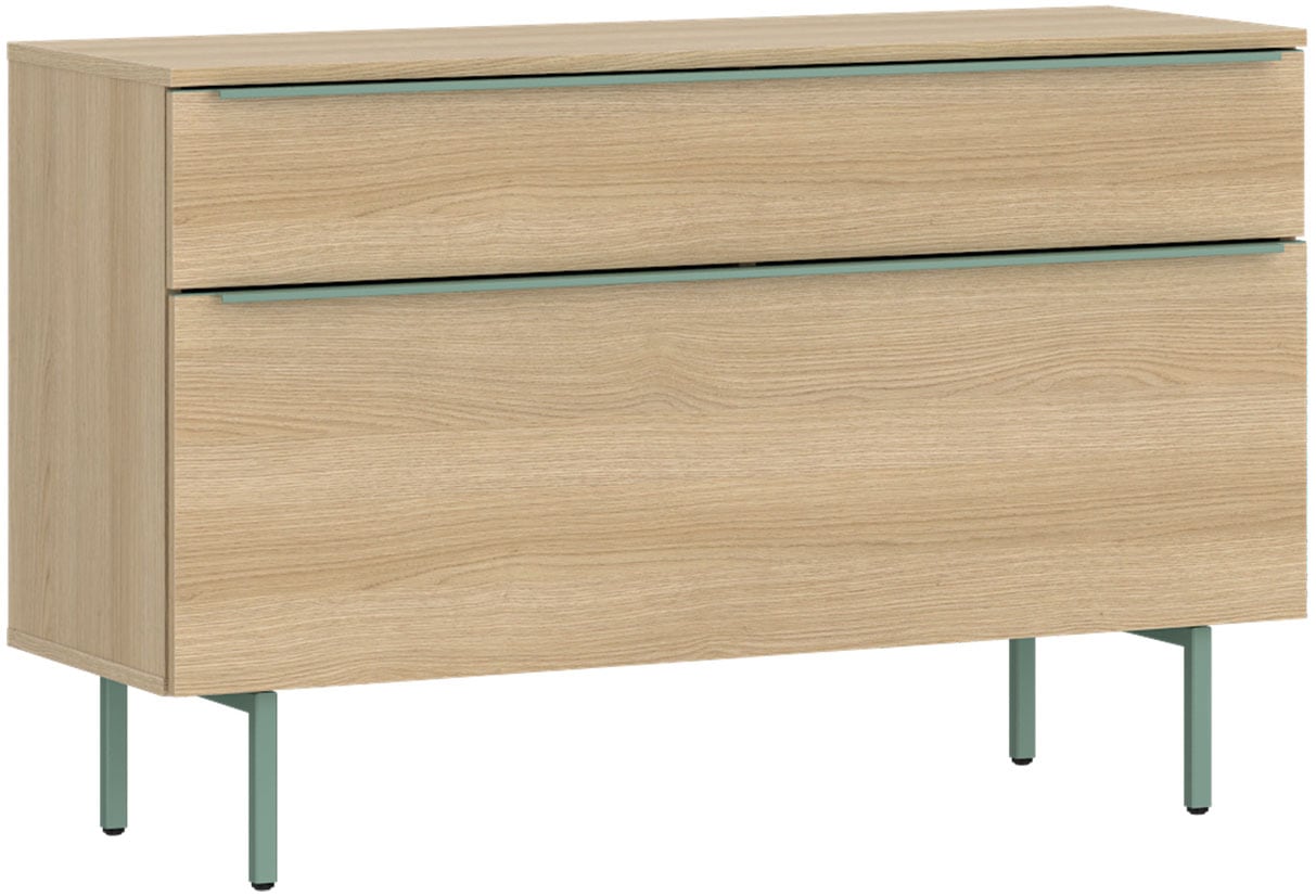 TOM TAILOR HOME Lowboard "COLOR PUZZLE 3 – 1 Klappe 1 Schublade mit farbigem Griff und Füßen" Kommode, Breite 110 cm,mit Klappe und Schublade, viel Stauraum