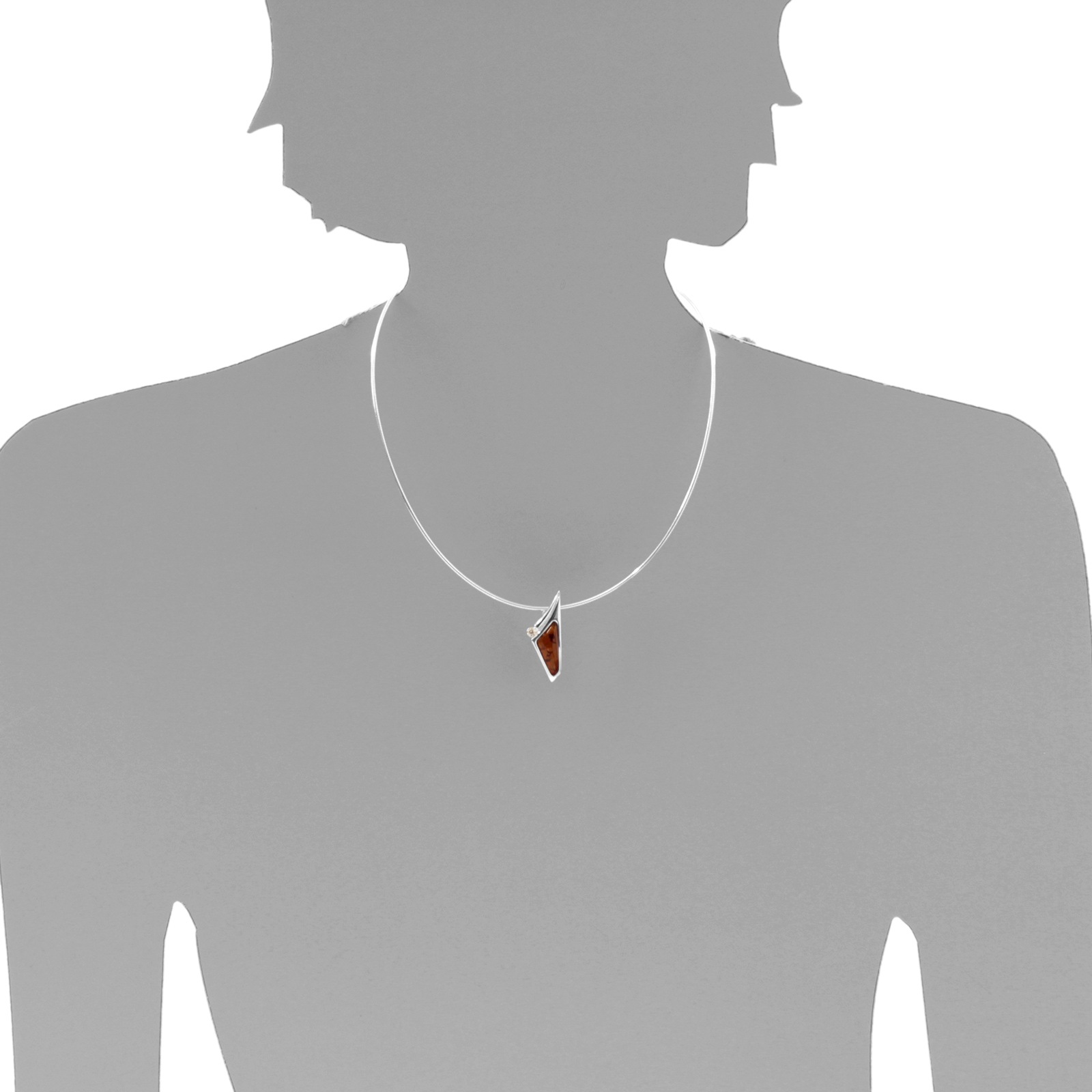 OSTSEE-SCHMUCK Kette mit Anhänger »- Gleiter-Agneta - Silber 925/000 - Bernstein/Zirk.«