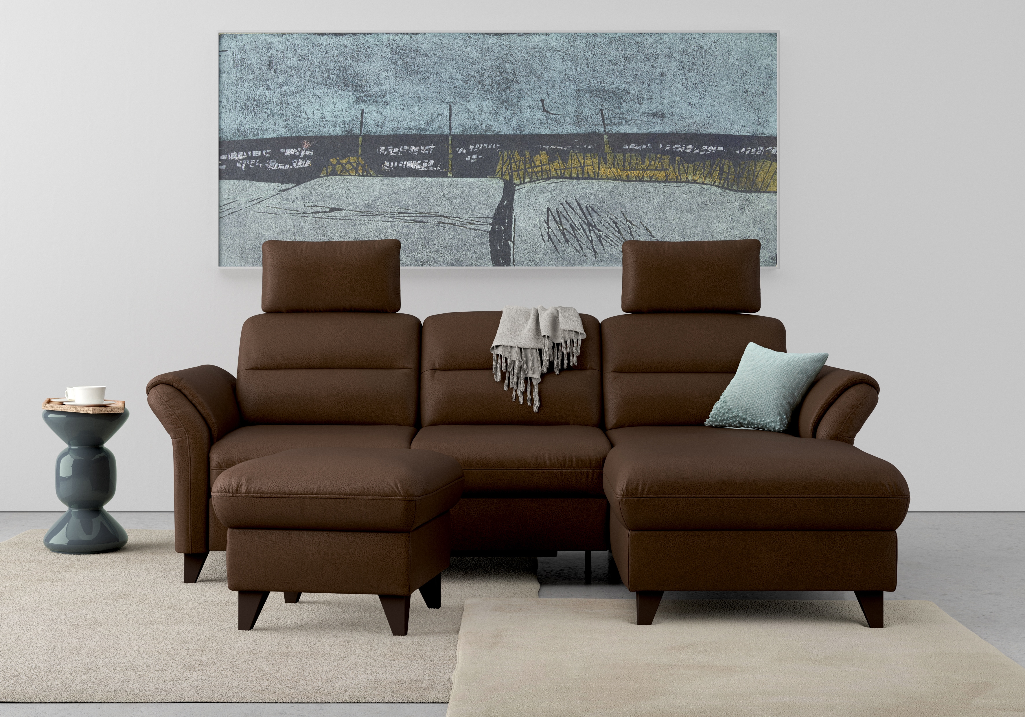 sit&more Ecksofa "Mellum L-Form" Federkern, optional Schlaffunktion, Bettkasten & Armteilfunktion