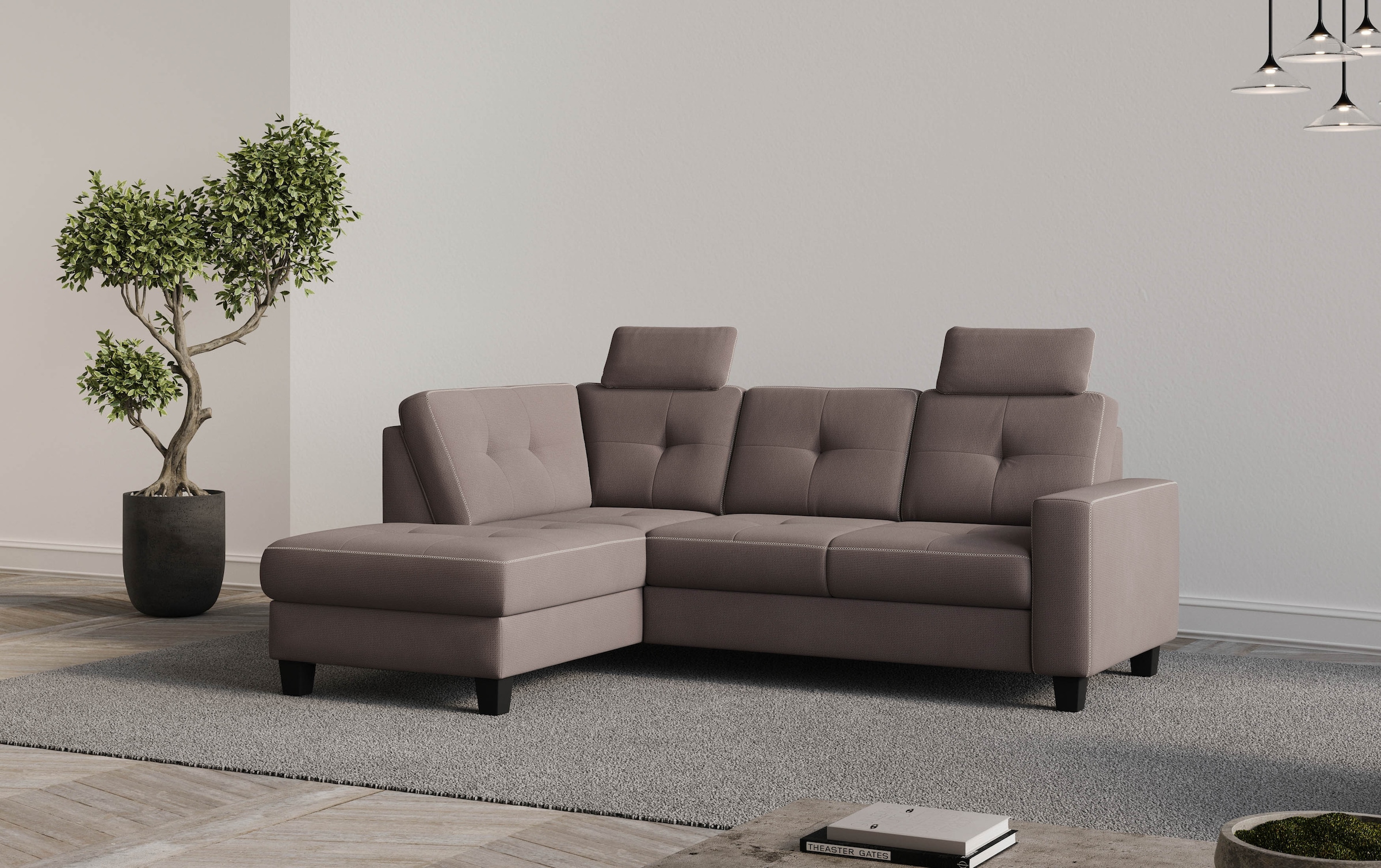 Places of Style Ecksofa "Varese", wahlweise mit Bettfunktion und Bettkasten günstig online kaufen