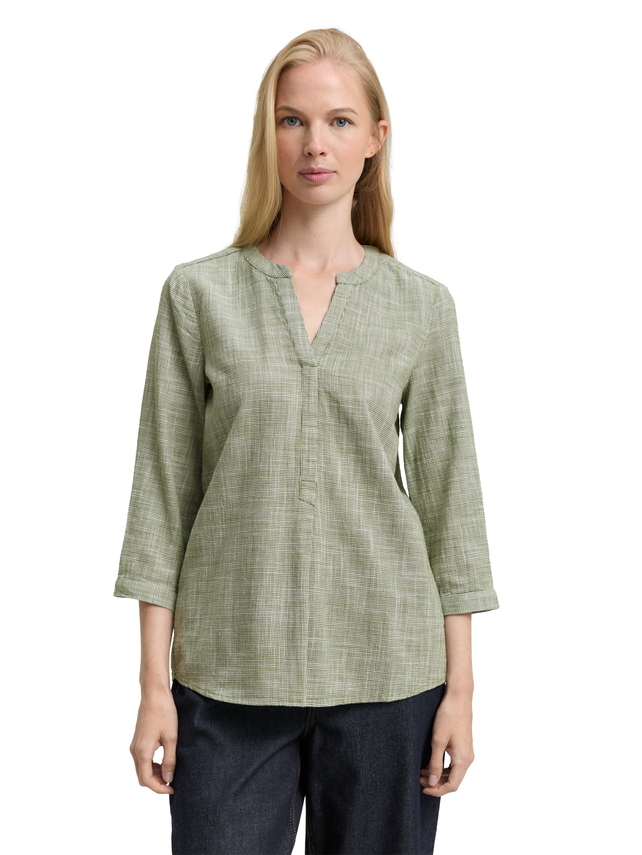 TOM TAILOR Klassische Bluse, mit geschlitztem Rundhalsausschnitt günstig online kaufen