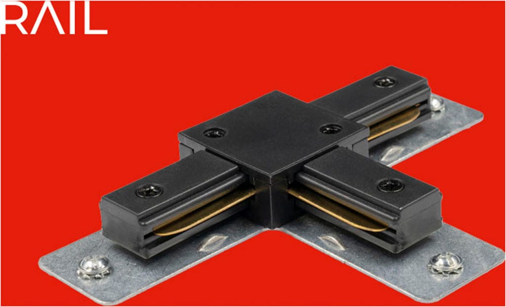 Schienensystem-Verbinder "RAIL", B:8,5cm H:2cm L:13,5cm, schwarz, BRILONER LEUCHTEN, Stromschienensysteme, 13,5x8,5x2 cm, Schienensystem Rail,