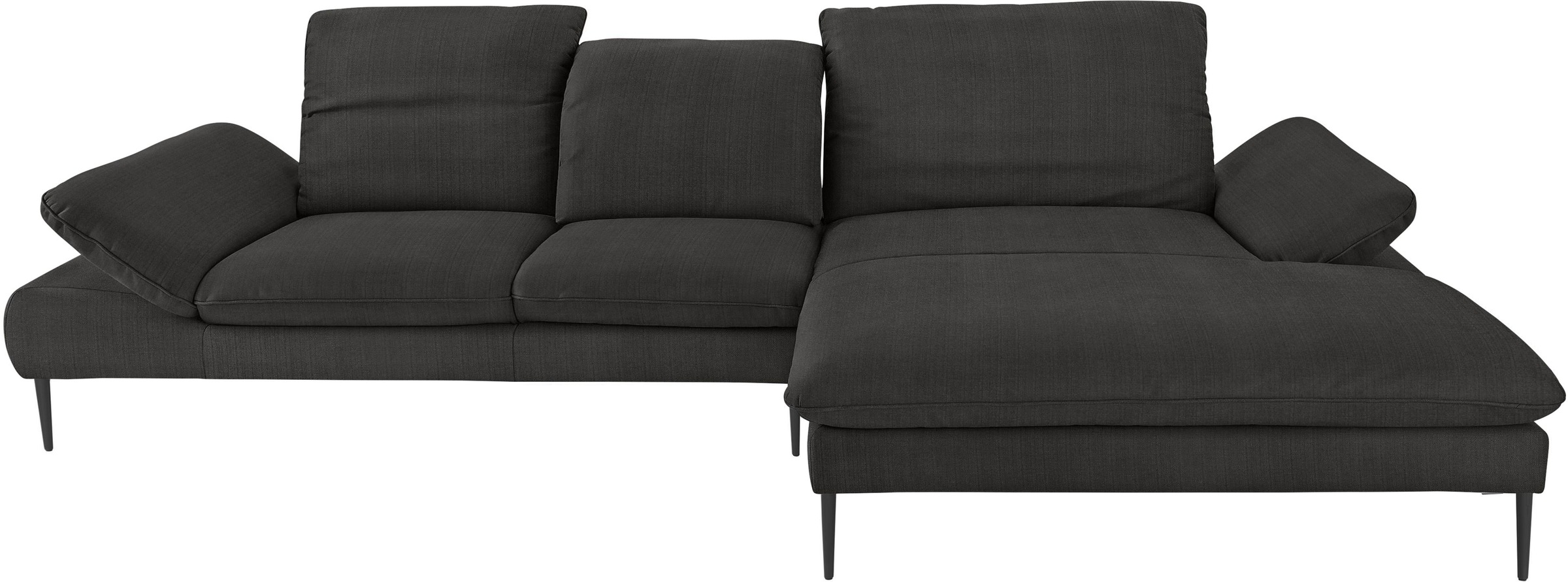 W.SCHILLIG Ecksofa »enjoy&MORE, Designsofa, bequem, zeitlos und elegant, L-Form«, Sitztiefenverstellung, Füße schwarz pulverbeschichtet, Breite 340 cm