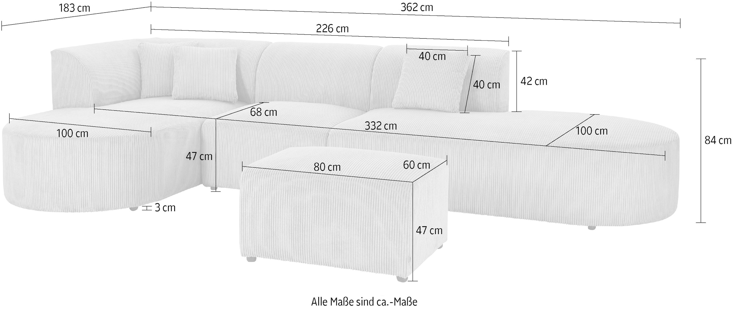 andas Ecksofa »Alesund«, 4 Teile,  bestehend aus Modulen, auch einzeln erhältllich, miteinander verbunden