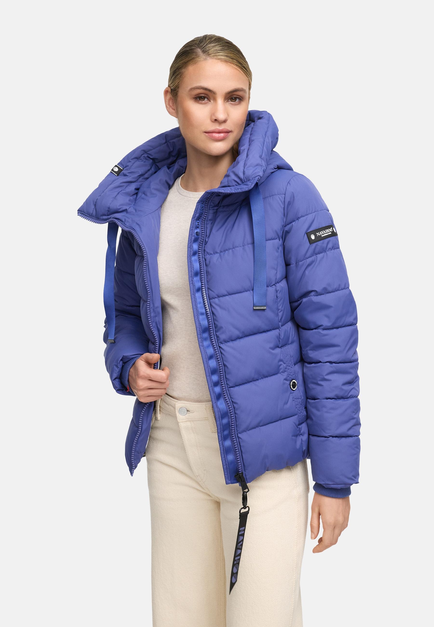 Navahoo Steppjacke »Amayaa«, mit Kapuze, stylische Damen Winterjacke mit coolen Applikationen