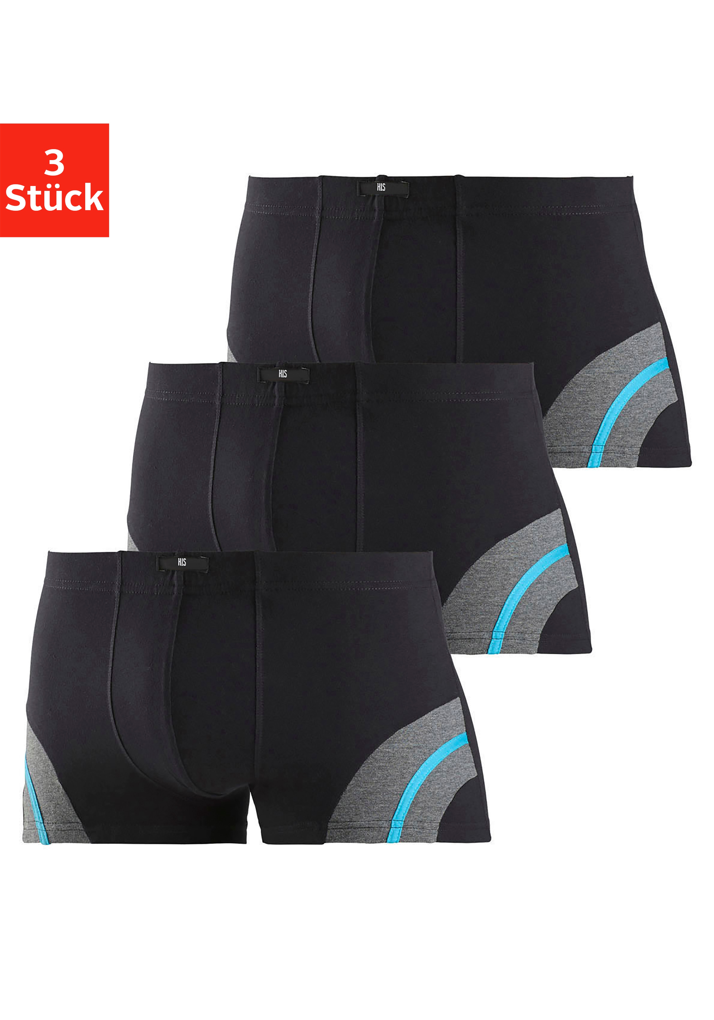 H.I.S Boxer "Boxershorts für Herren" Packung, 3 Stk. aus Baumwoll-Mix