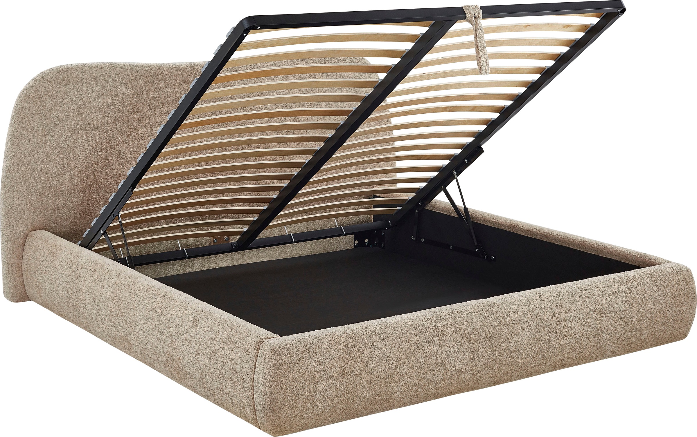 ATLANTIC home collection Polsterbett »Sophie«, mit oder ohne Stauraum, hochwertiger Bouclé-Bezug