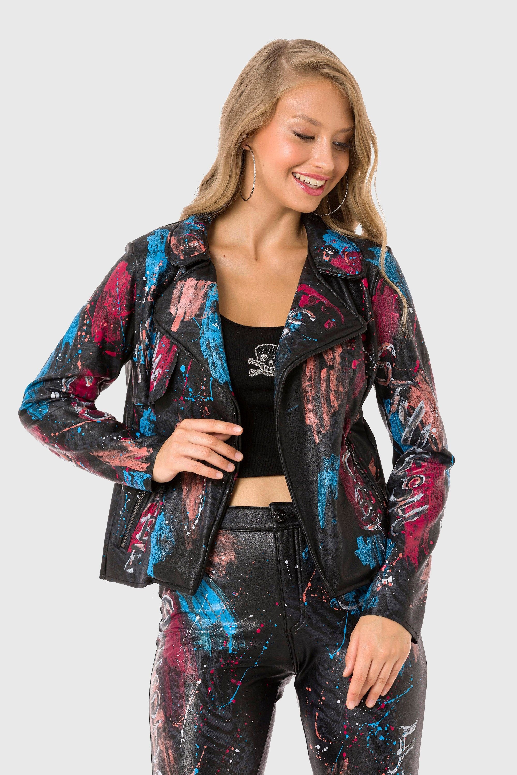 Cipo & Baxx Allwetterjacke »Jacken«, ohne Kapuze, mit trendigem Allover-Motiv