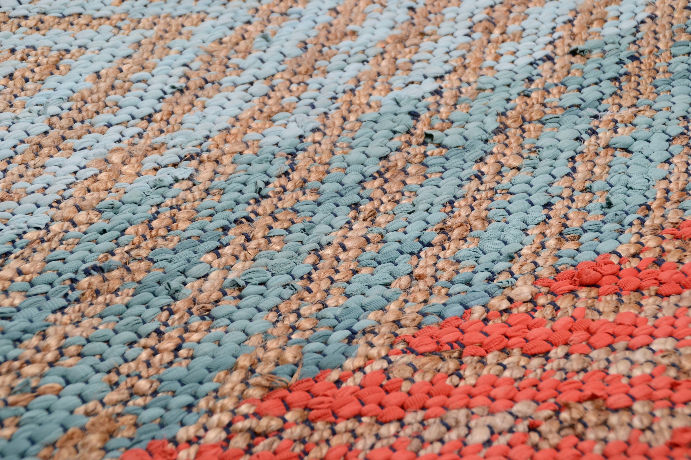 TOM TAILOR HOME Teppich »Pastel Stripe«, rechteckig, Flachgewebe, handgewebt, Material: 60% Baumwolle, 40% Jute