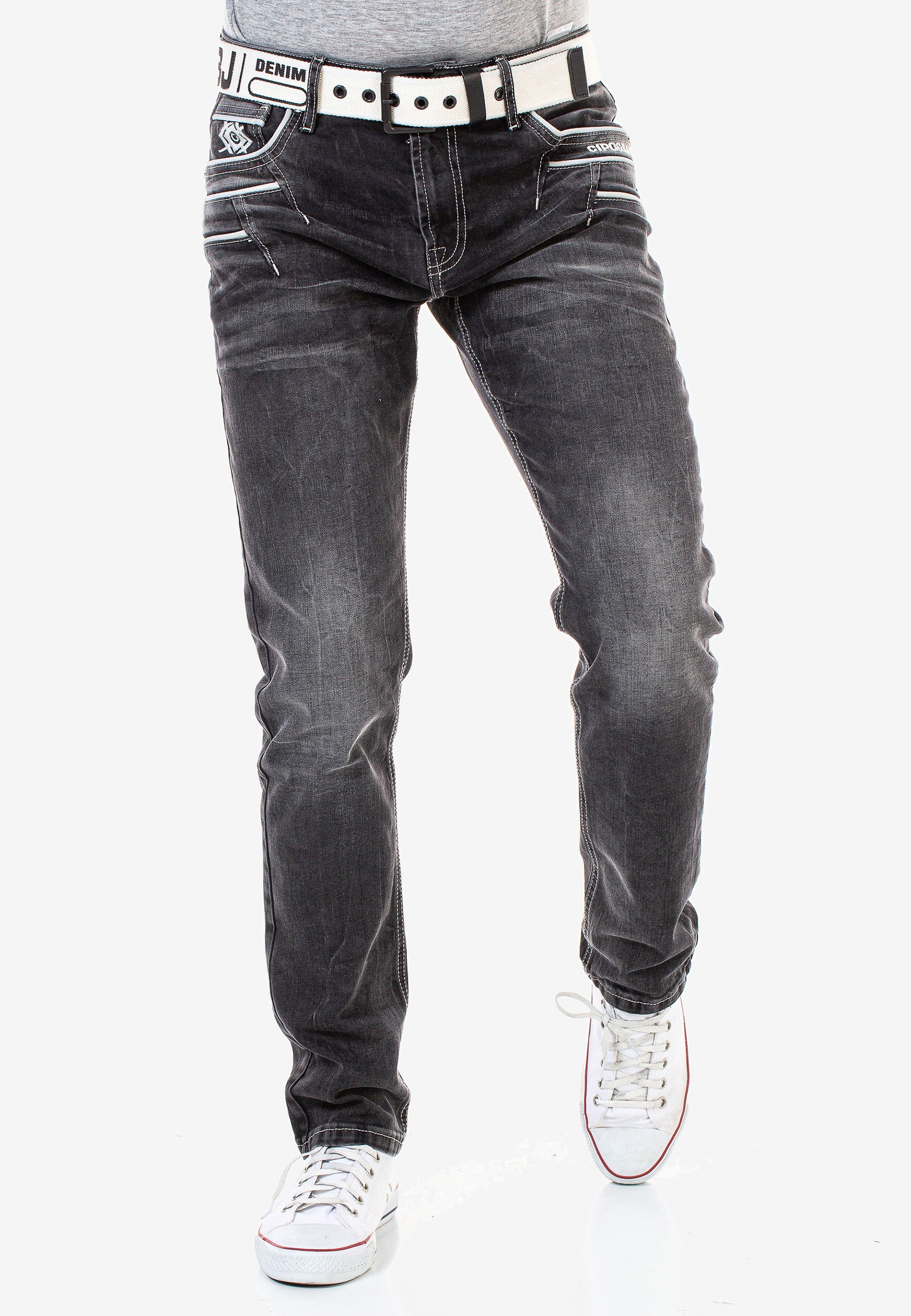 Bequeme Jeans, mit Kontrastnähten