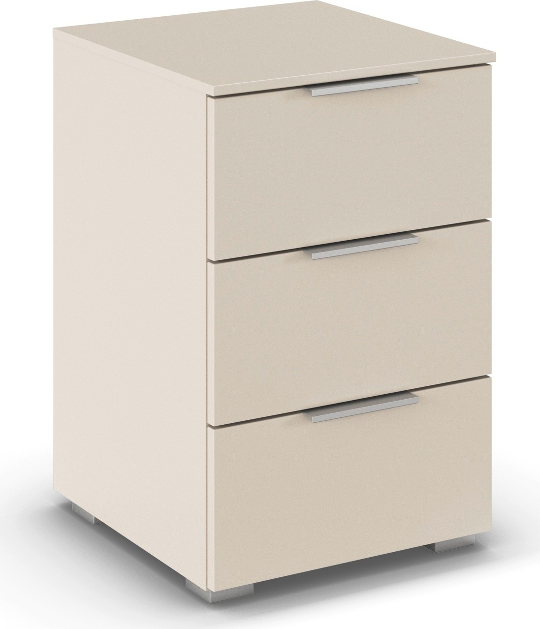 OTTO home Nachtkommode "Nachttisch Nachtschrank Schubladen Sideboard Schubladenkommode CORTONA" Breite 40 cm inkl. SOFT-CLOSE-FUNKTION, mit moderner Dekor-Front, mit 3 geräumigen Schubladen, Kantengriff aus Metall MADE IN GERMANY