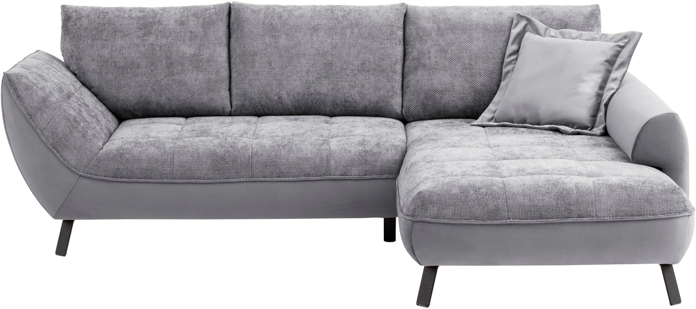 exxpo - sofa fashion Ecksofa »Bellinii, Materialmix, Strukturbezug und pflegeleichter Microvelours«, bequem und modern, Materialmix, L-Form