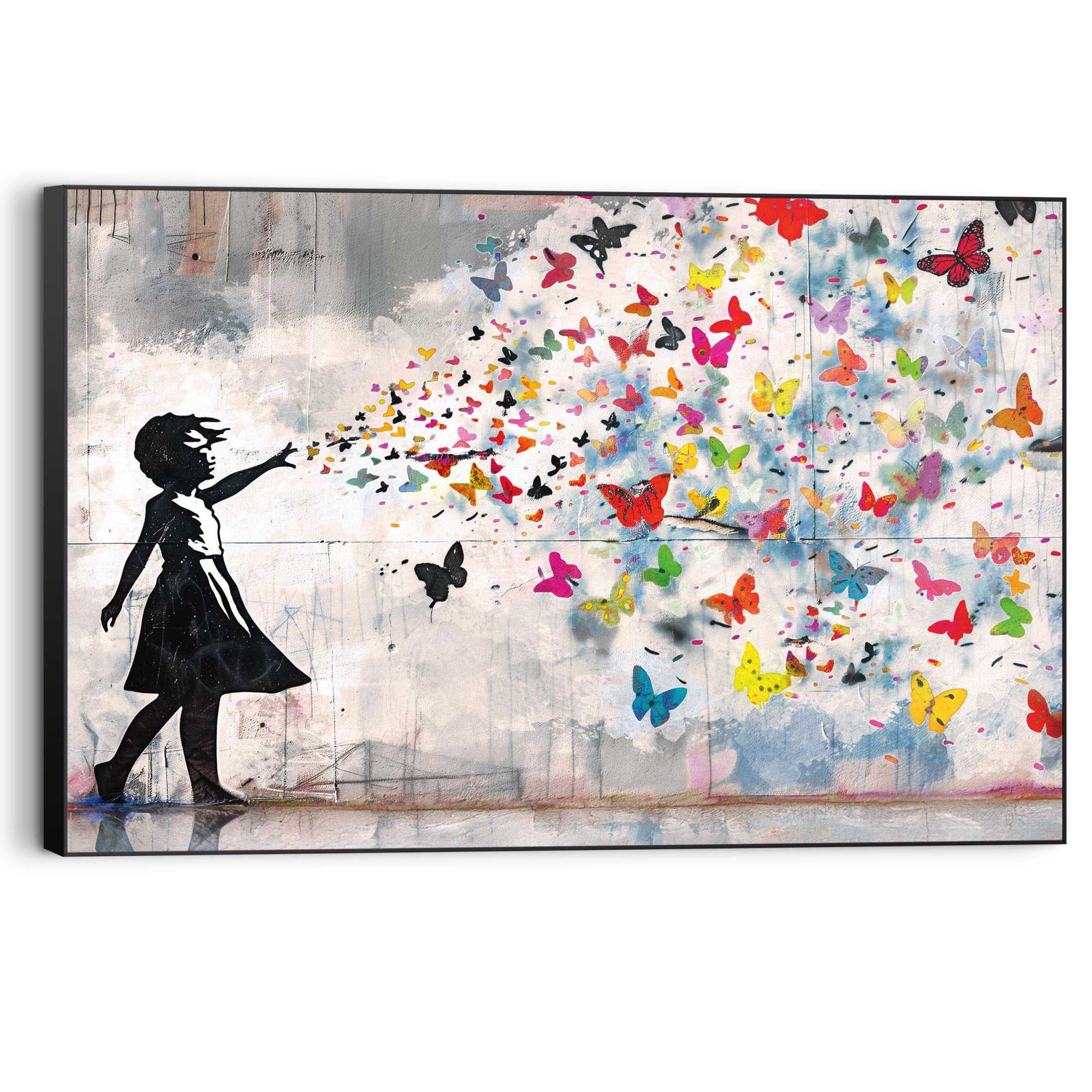 Reinders Wandbild "Butterfly Girl" Kinderzimmer - Mehrfarbig - MDF - Street Art - 90x60 cm