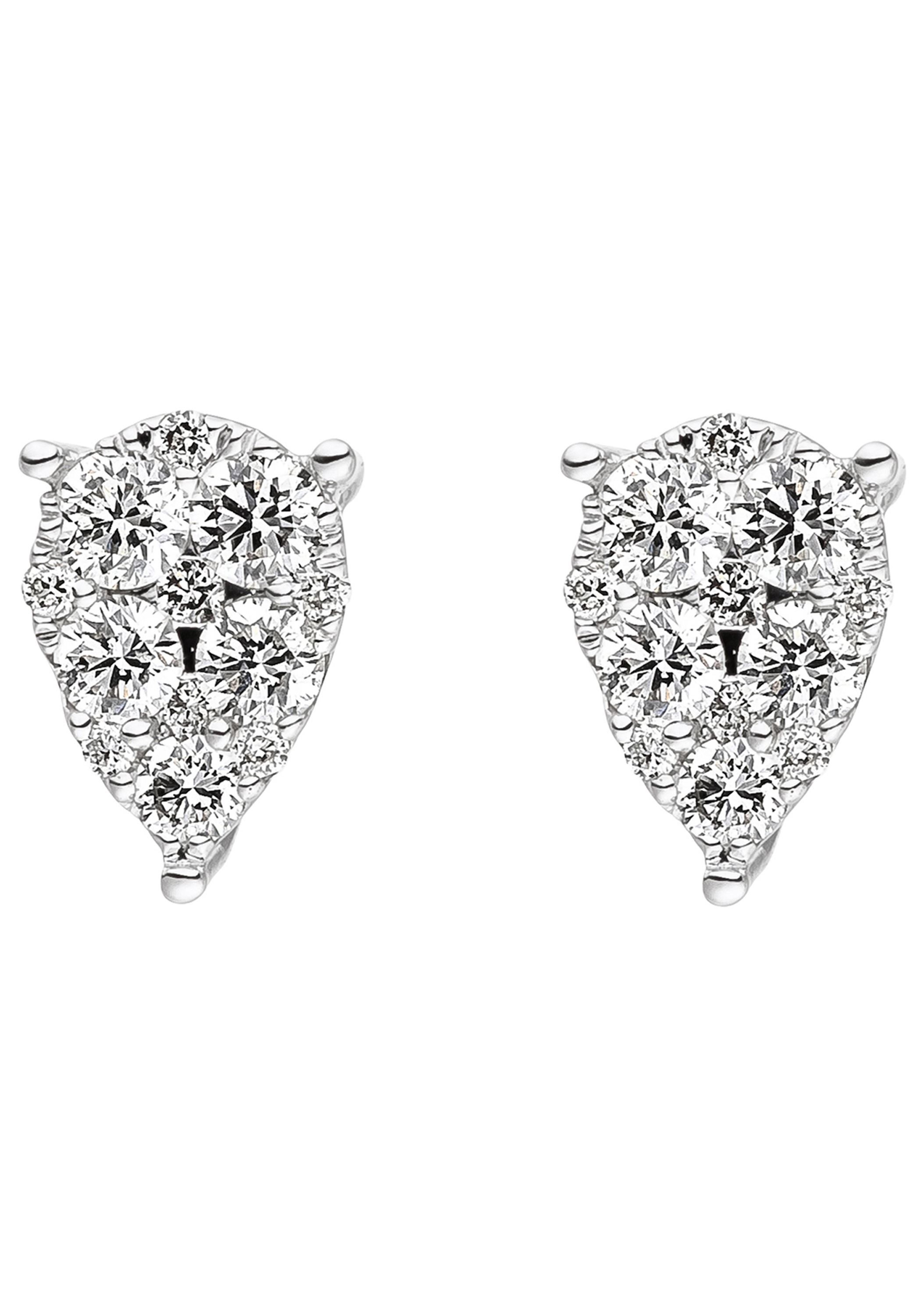 JOBO Paar Ohrstecker »Ohrringe Weißgoldohrringe 7 mm« 585 Weißgold mit 24 Diamanten