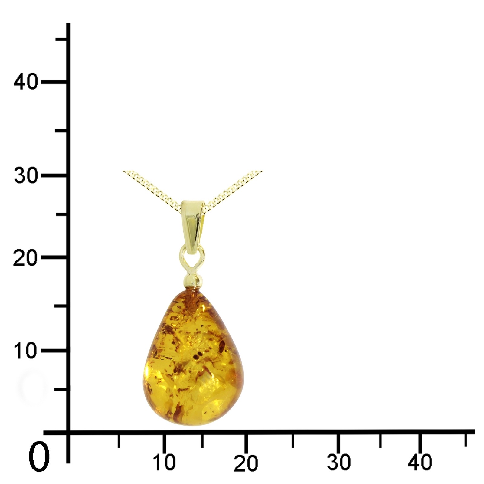 OSTSEE-SCHMUCK Kette und Anhänger Set »- Tropfen ca. 17 mm lang - Gold 333/000 - Bernstein«