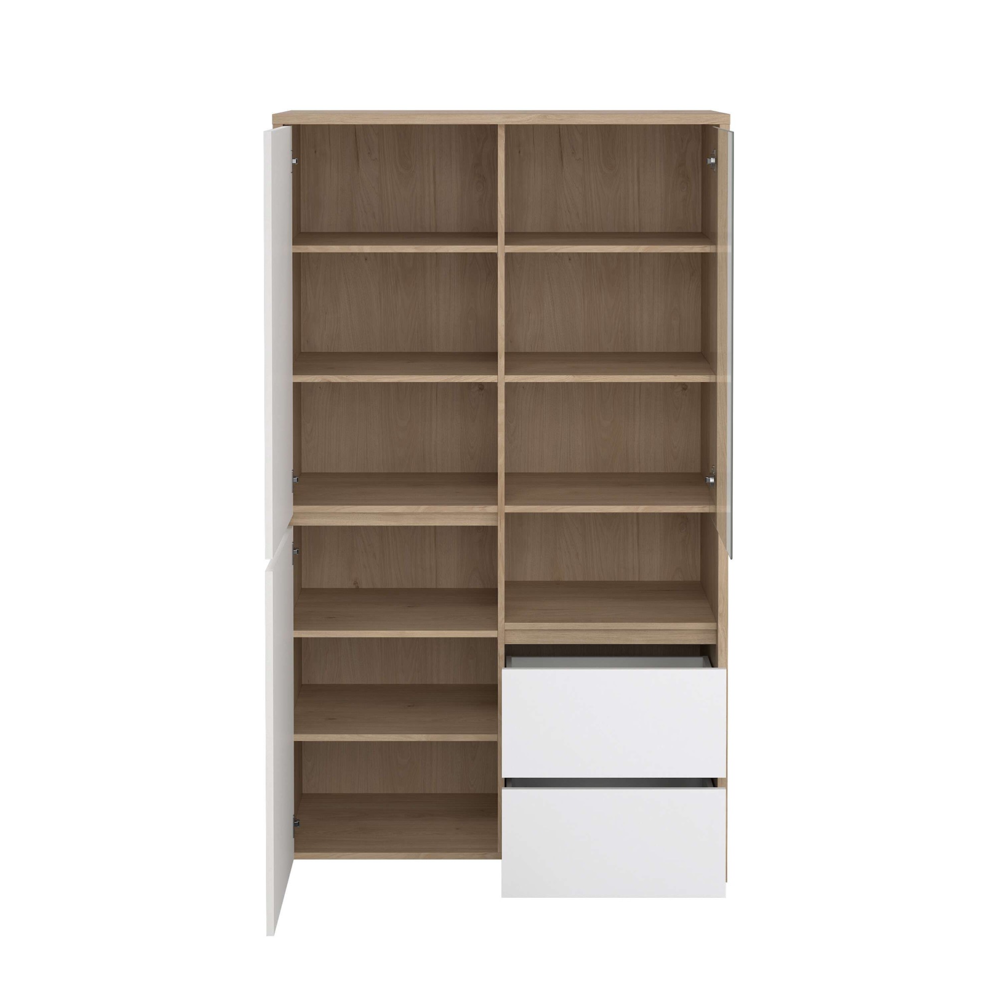 INOSIGN Vitrine »Next Standvitrine, Vitrinenschrank, mit Glastür, Stauraum«, mit 2 Türen, 1 Glastür, 2 Schubladen, Höhe 170 cm, Breite 100 cm