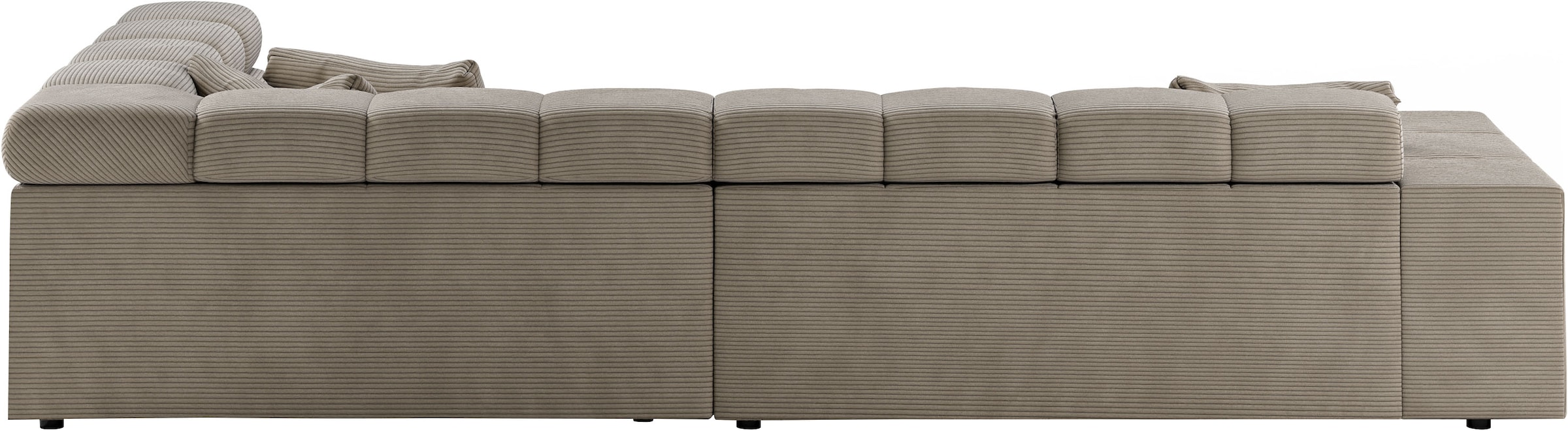 INOSIGN Ecksofa »Ancona incl. Kopfteilverstellung, Zierkissen Breite 319cm, L-Form«, wahlweise motorische Sitztiefenverstellung, auch in Cord + Easy Care