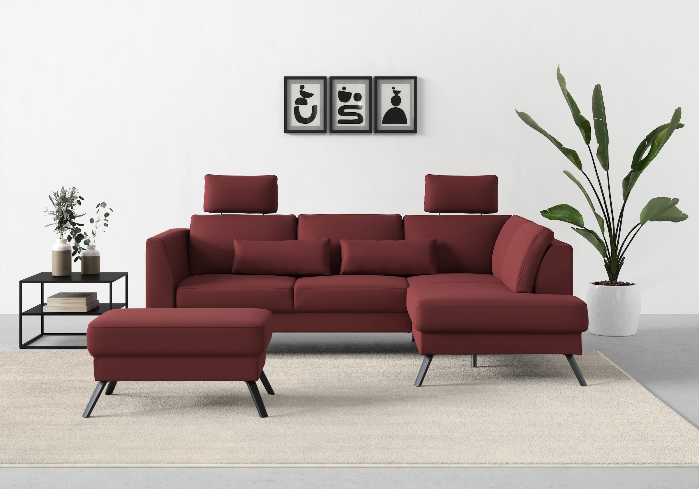 sit&more Ecksofa "Lindholm L-Form" mit Sitztiefenverstellung und Federkern günstig online kaufen