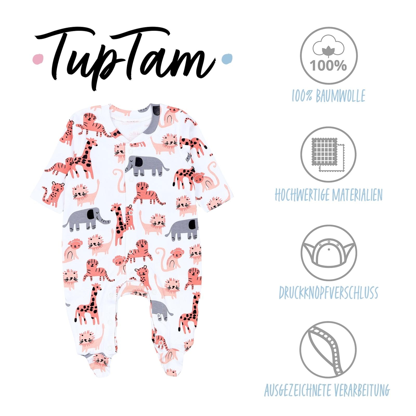 TupTam Strampler »Schlafstrampler Baby Mädchen Schlafstrampler mit Fuß 3er Pack«
