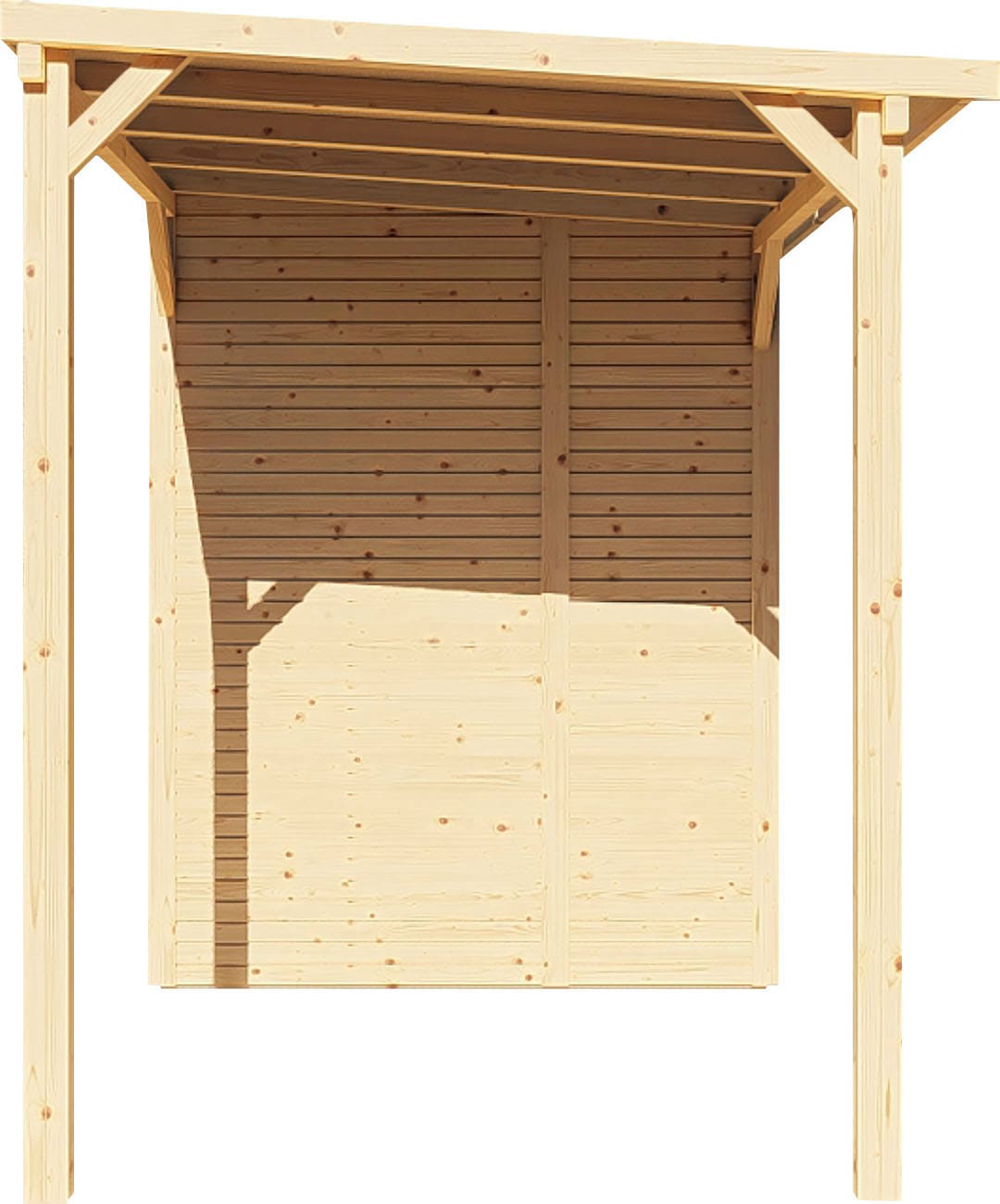 KONIFERA Gartenhaus »Beno 2 PLUS Fineline Flachdach«, mit Anbaudach