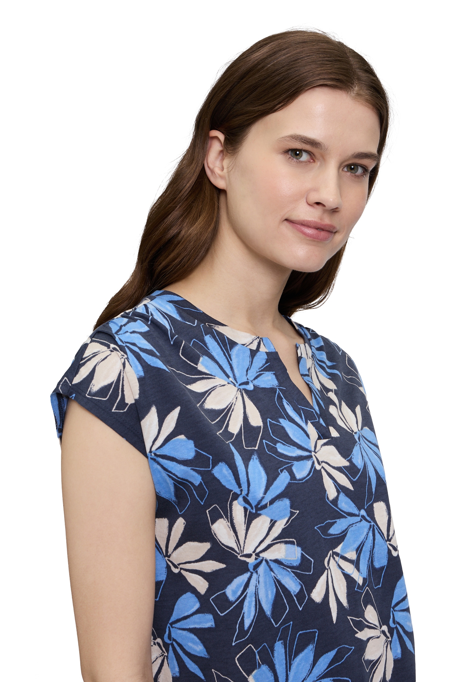 Betty&Co Kurzarmshirt »Betty & Co Casual-Shirt mit Tunnelzug«, (1 tlg.), Druck