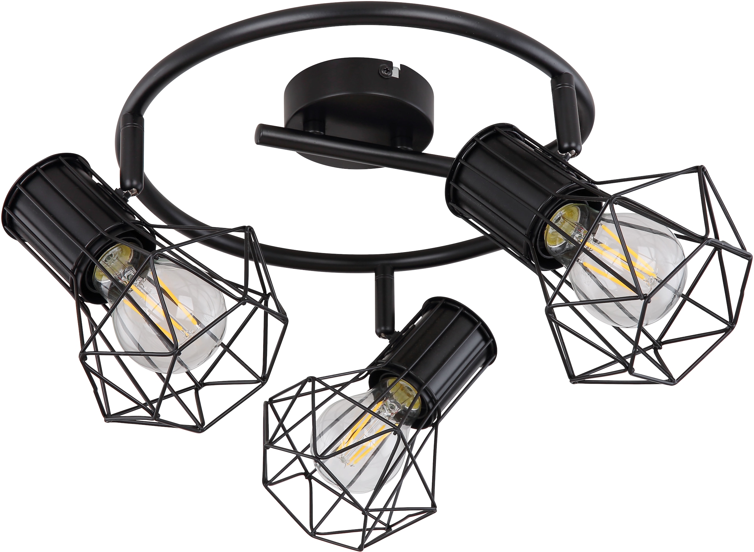 GLOBO LIGHTING Deckenstrahler »PRISKA«, Leuchtmittel E27 | ohne Leuchtmittel, Deckenstrahler/schwarz/Flur/Wohnzimmer