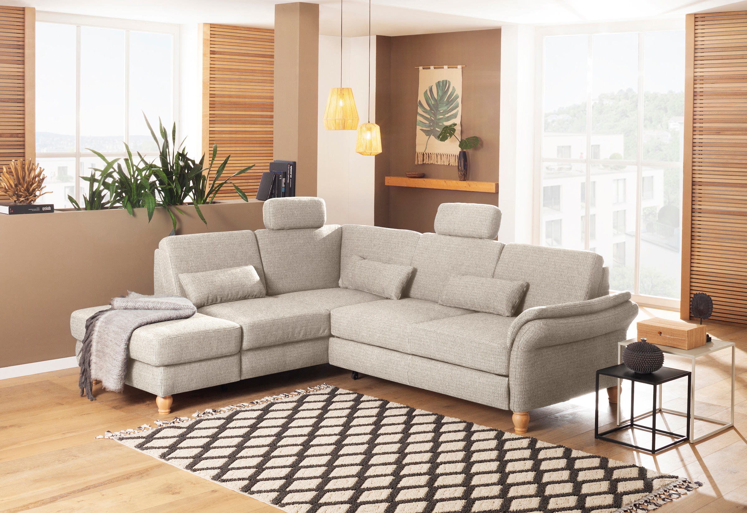 Home affaire Ecksofa "Palace L-Form" incl. Sitztiefenverstellung, wahlweise mit Schlaffunktion und Stauraum