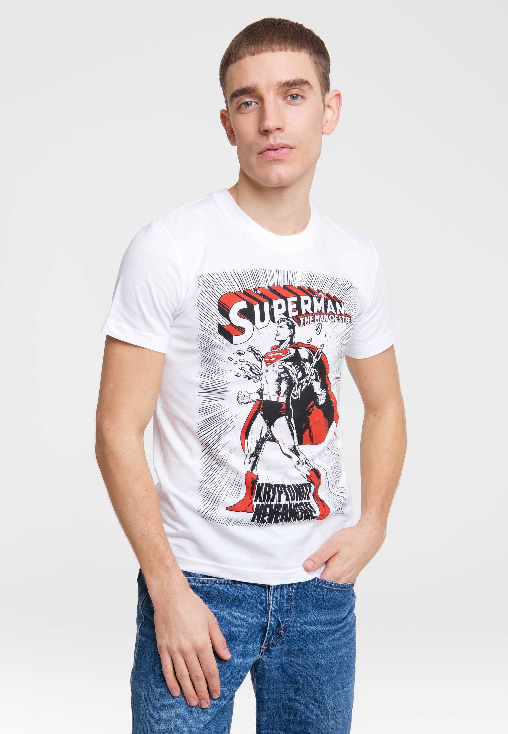 KRYPTONITE«, mit Friday coolem T-Shirt Frontdruck Black BAUR »SUPERMAN LOGOSHIRT |