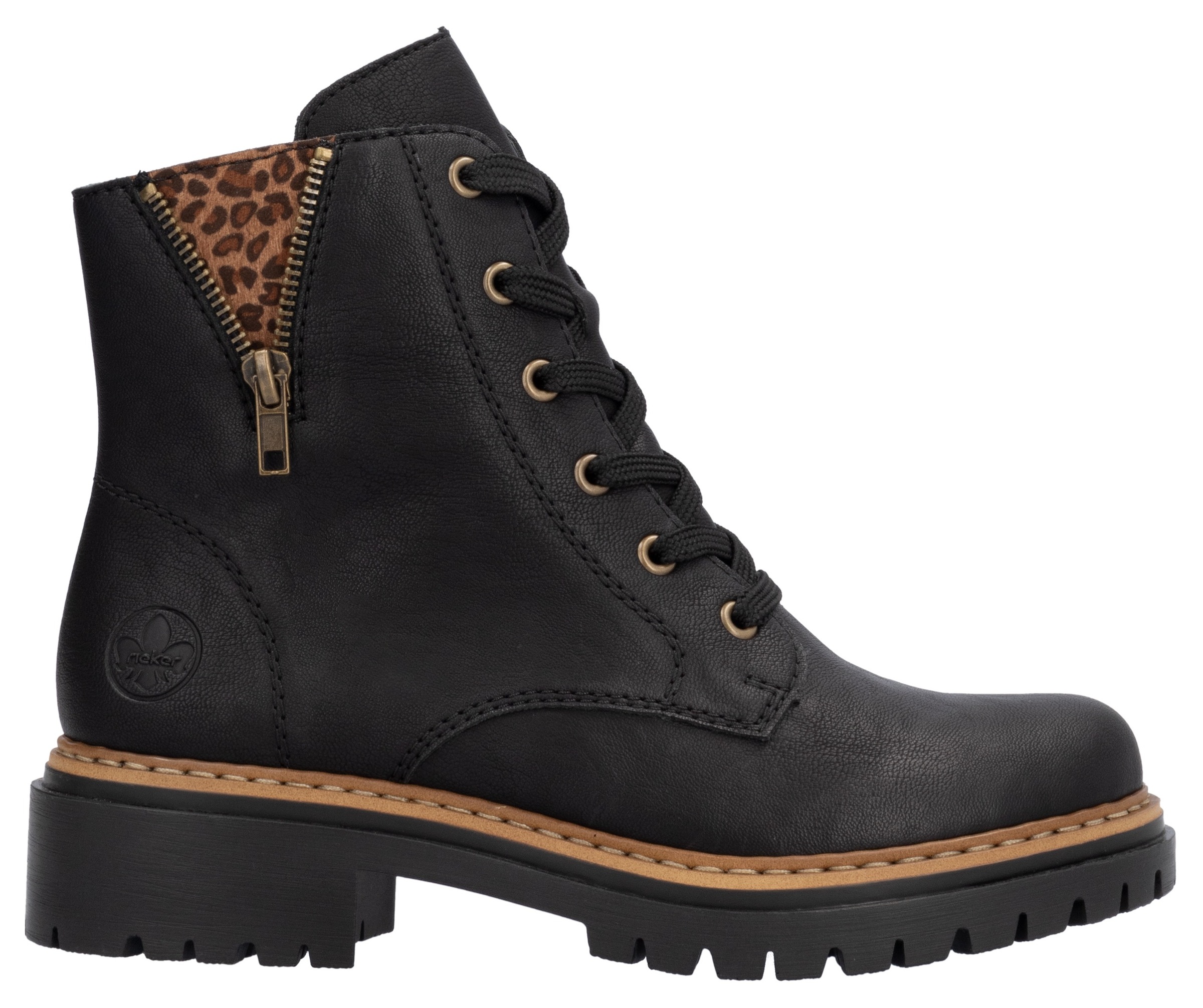Rieker Schnürstiefelette, Schnürboots, Blockabsatz, mit praktischem Innenreißverschluss