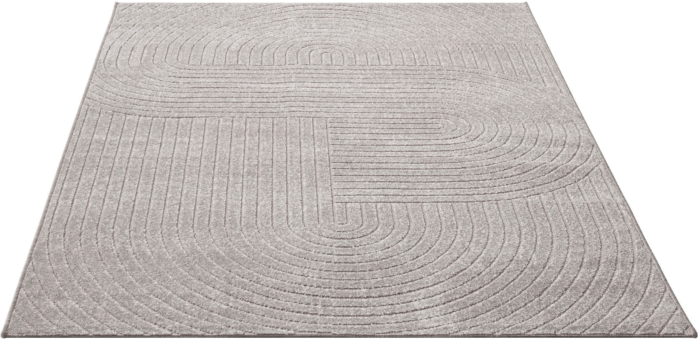 Teppich OTTO HOME "Lorent" Gr. 4, grau, B:160cm H:5mm L:230cm, Kunstfaser, Teppiche, Teppich, Kurzflor, Uni Farben, Hoch-Tief-Effekt, Scandi-Look, Outdoor geeignet 3