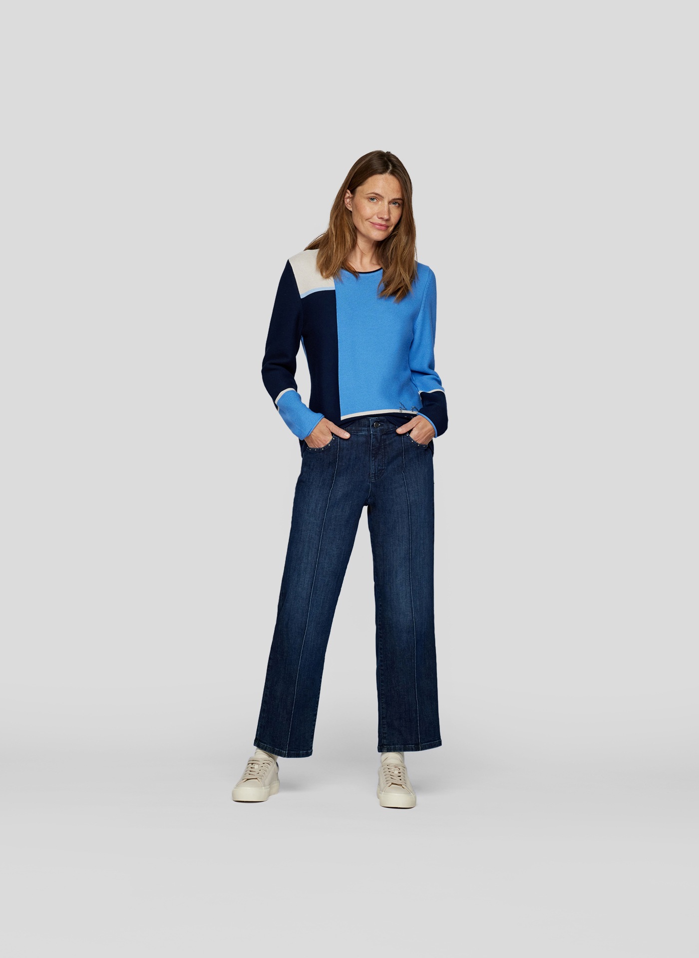 Rabe Strickpullover, im Colorblocking-Design