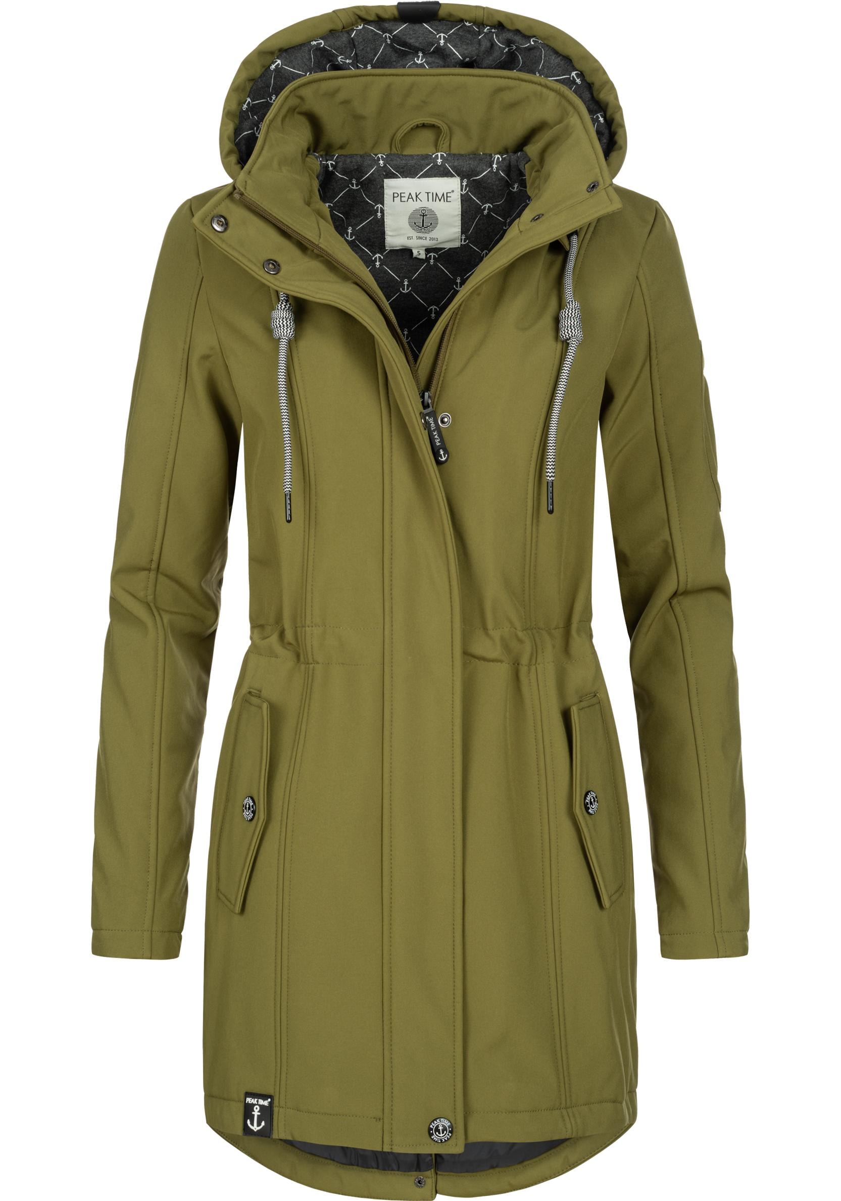 PEAK TIME Softshelljacke "L60013" mitKapuze wasserabweisender Übergangs-Man günstig online kaufen