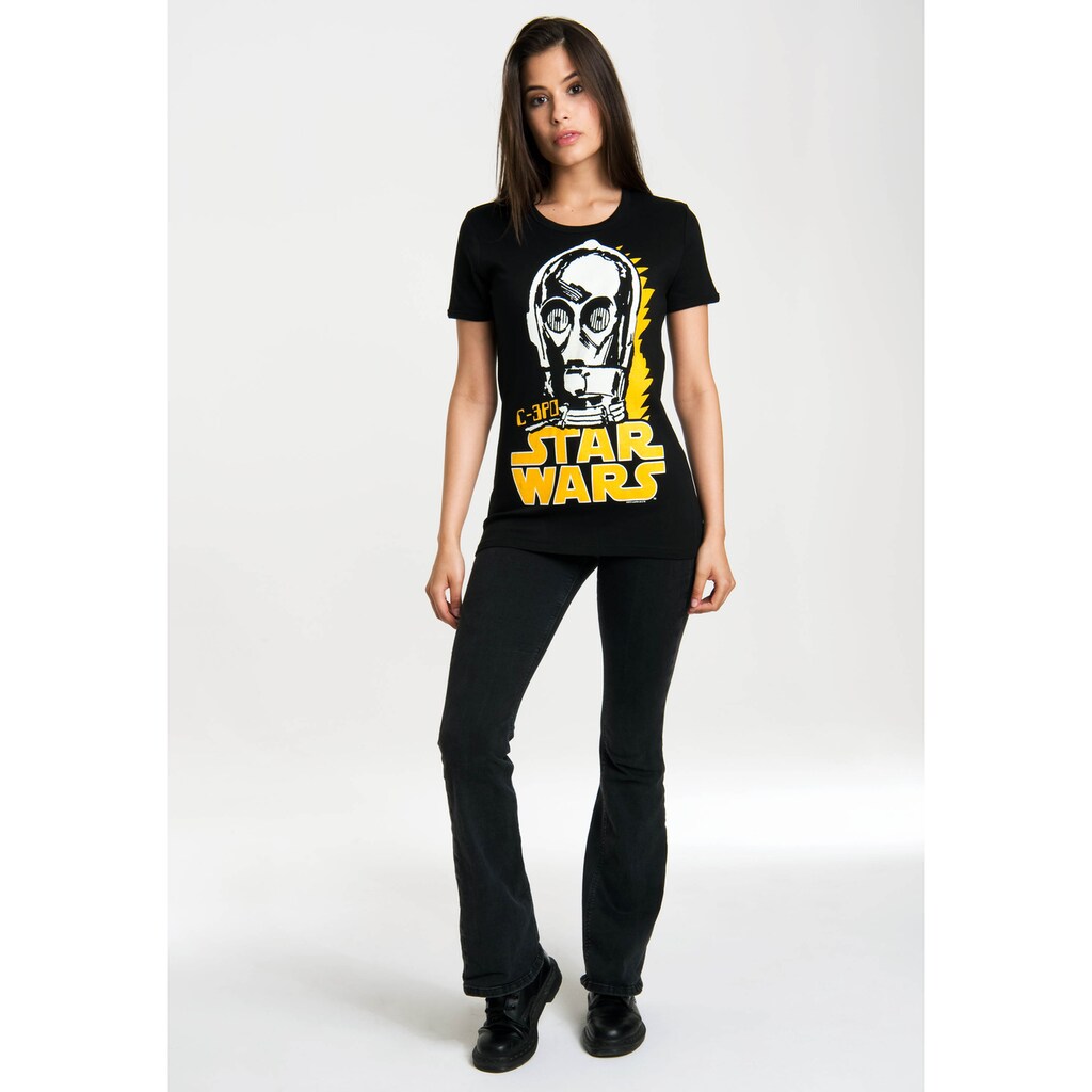 LOGOSHIRT T-Shirt »C-3PO«, mit lizenziertem Originaldesign