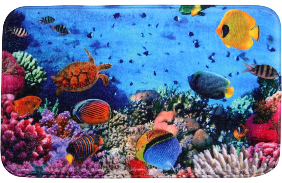 Sanilo Badaccessoire-Set »Ocean«, (Komplett-Set, 6 tlg.), bestehend aus WC-Sitz, Badteppich, Stöpsel, Seifenspender, WC-Bürste