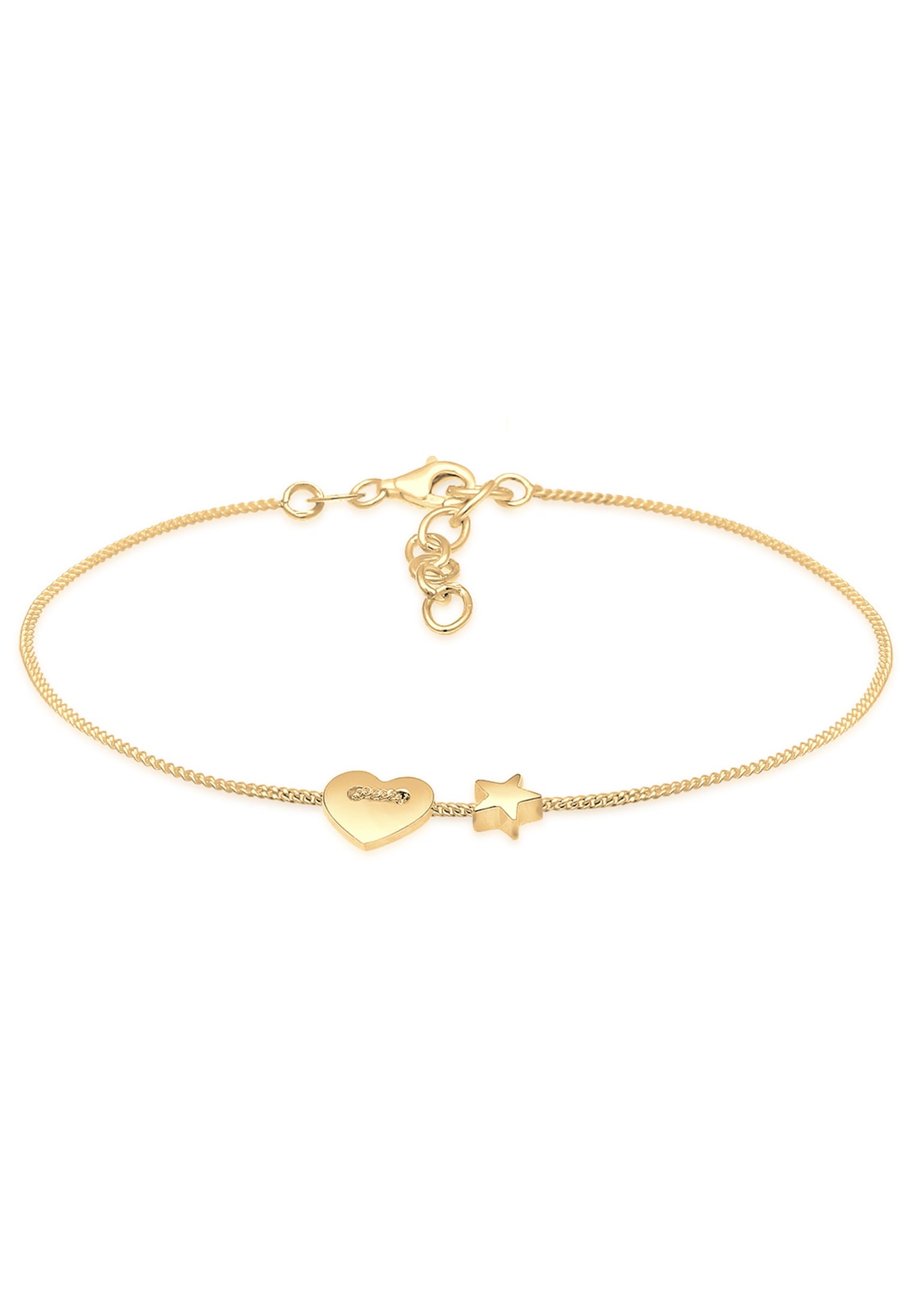 ELLI Damen Armkette "Armband Herz Sterne Astro Symbol Filigran 925 Silber", Silber 925 (Sterlingsilber), gold, Silber 925 (Sterlingsilber), Armbänder