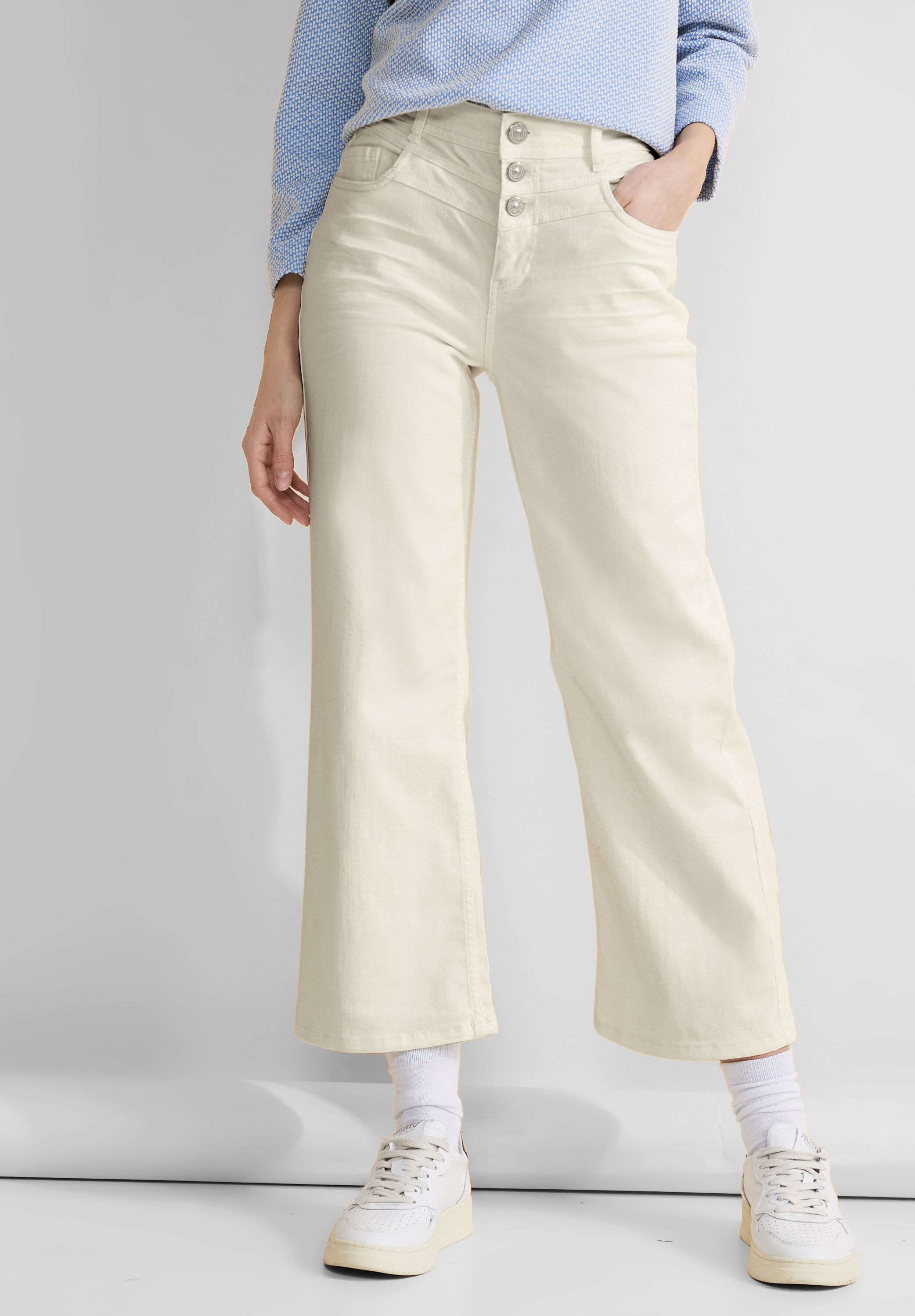 STREET ONE 5-Pocket-Jeans "DENIM CULOTTE", mit Elasthan und Schlag