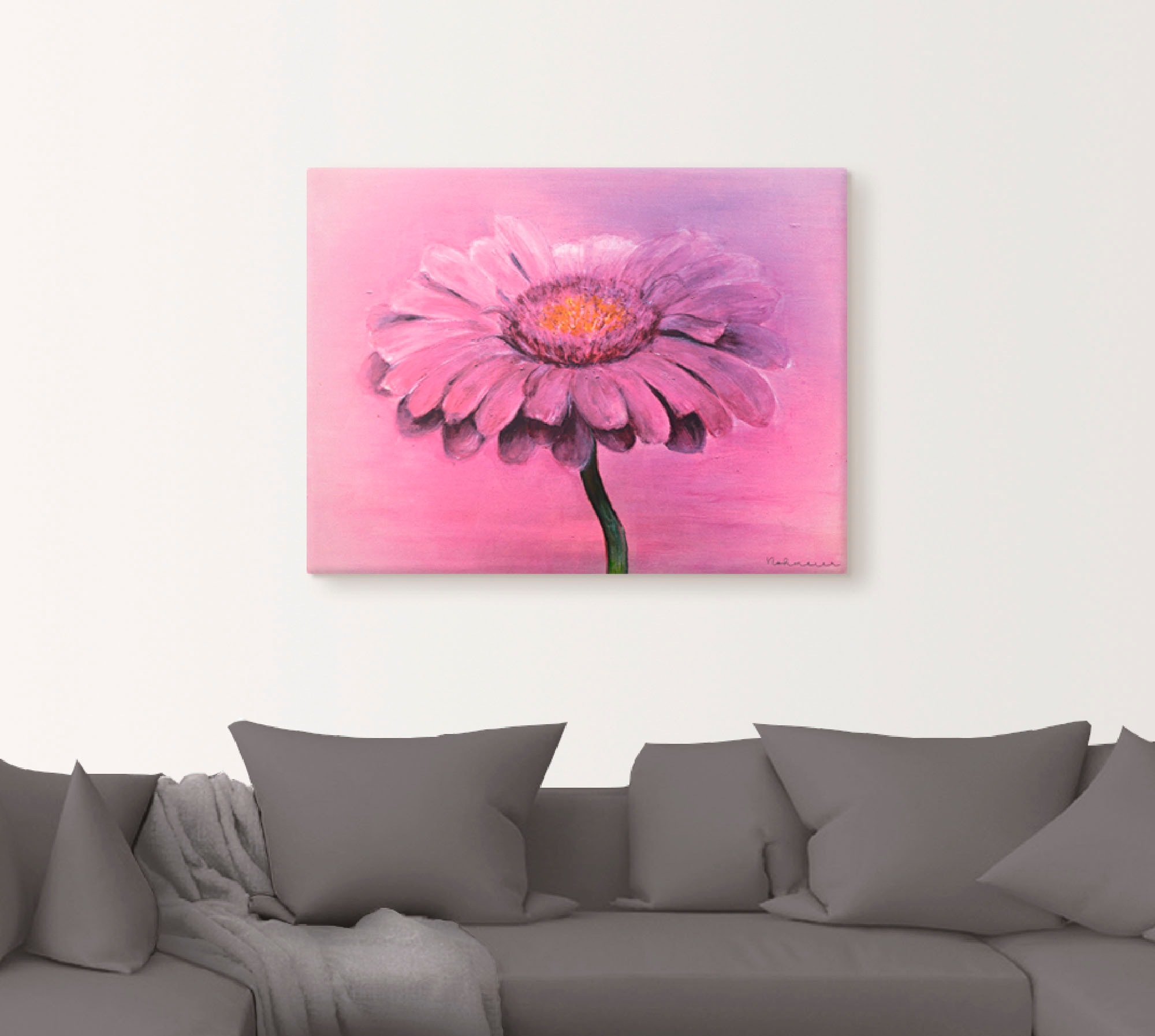 Thumbnail - Artland Leinwandbild "Gerbera" Blumen 1 Stk. tlg. auf Holzrahmen gespannt