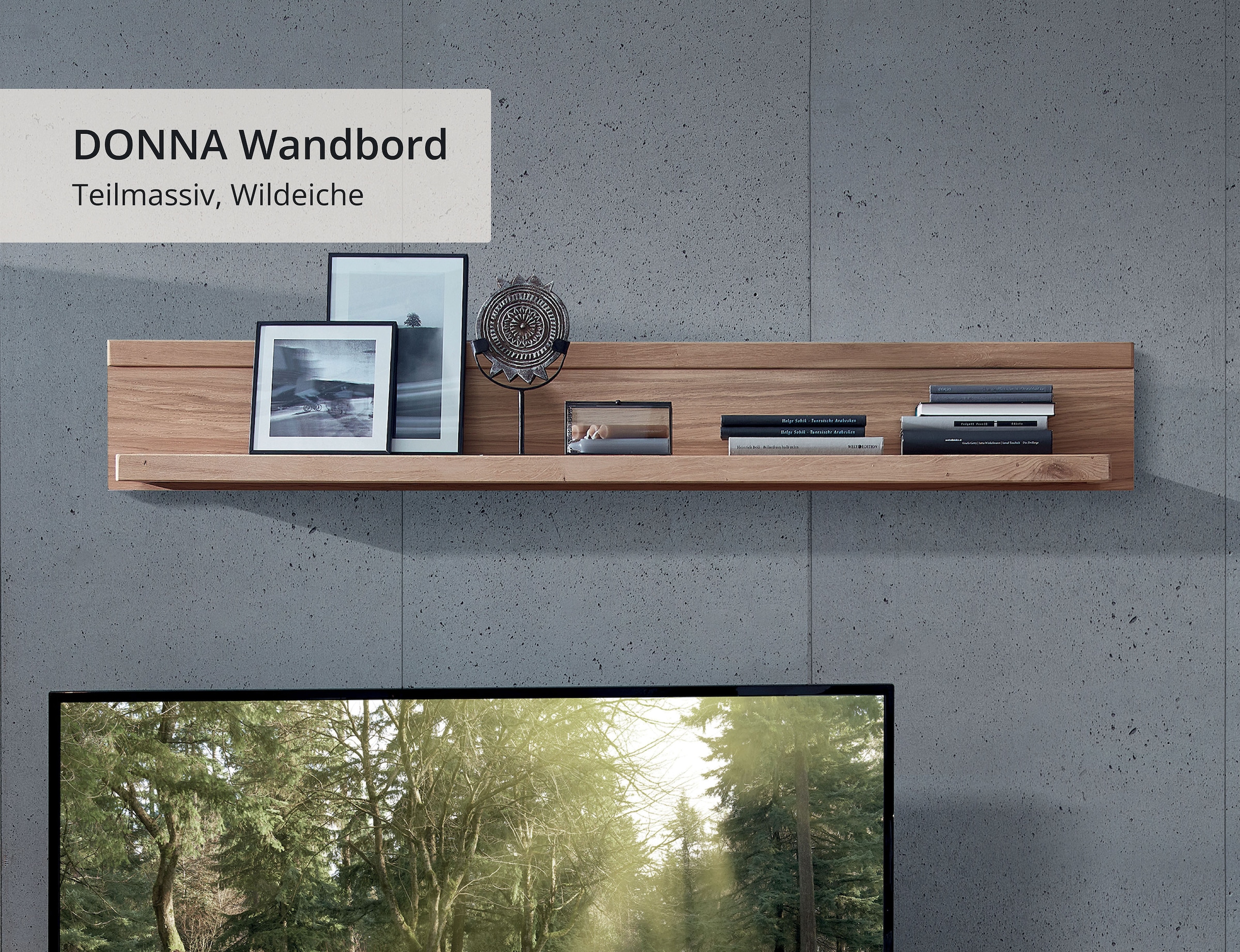 Wohnconcept Wandboard »Donna Wandboard, 15x22x24 ( BxHxT)« 1 Stk. tlg. Massivholzblende, 1 Boden