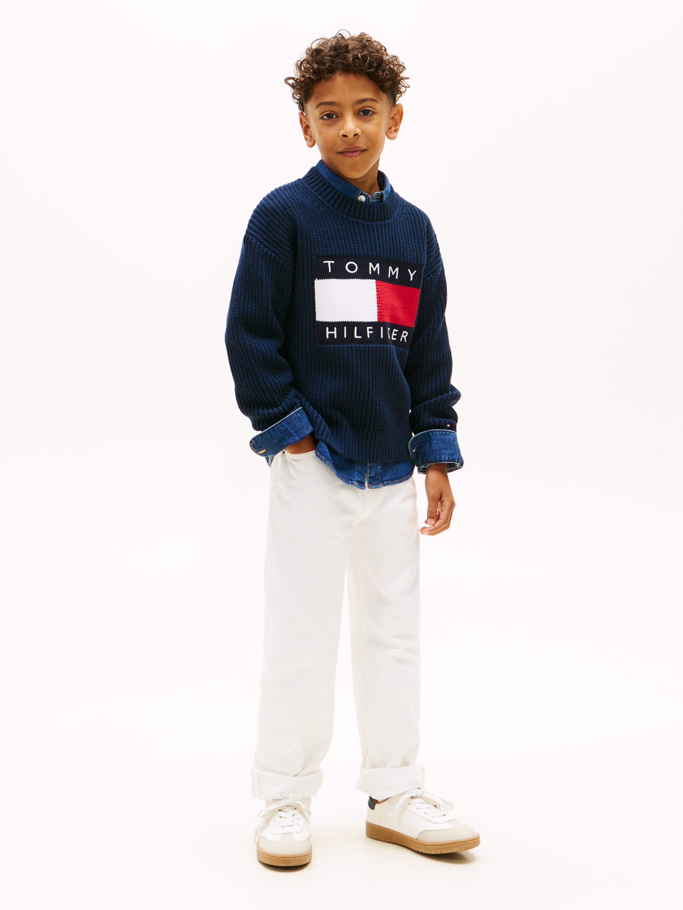Thumbnail - Tommy Hilfiger Strickpullover Regular fit, für Kinder bis 16 Jahre