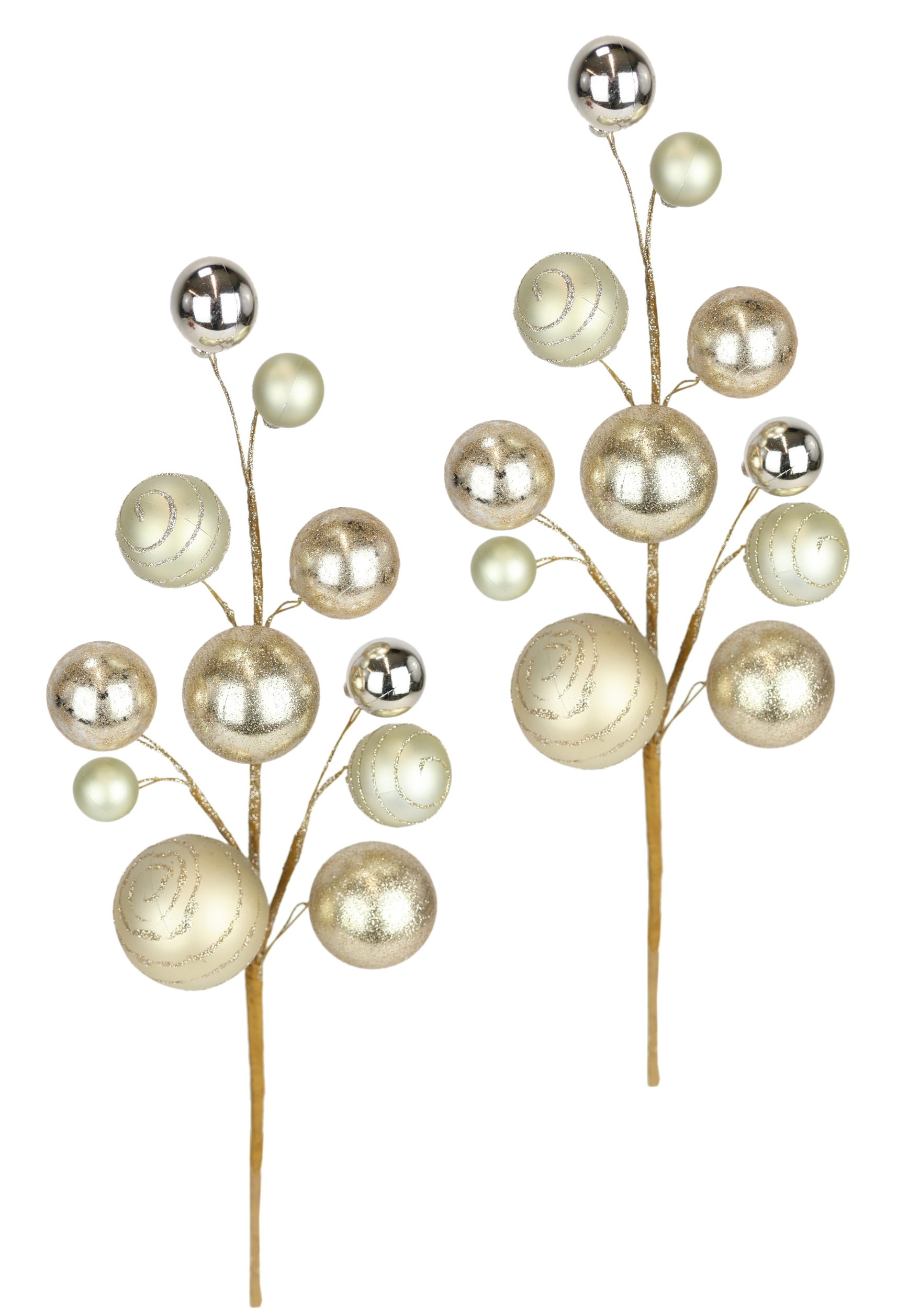 I.GE.A. Kunstzweig "Kunstzweig mit Kugeln" 2er Set Deko Zubehör für Advents günstig online kaufen