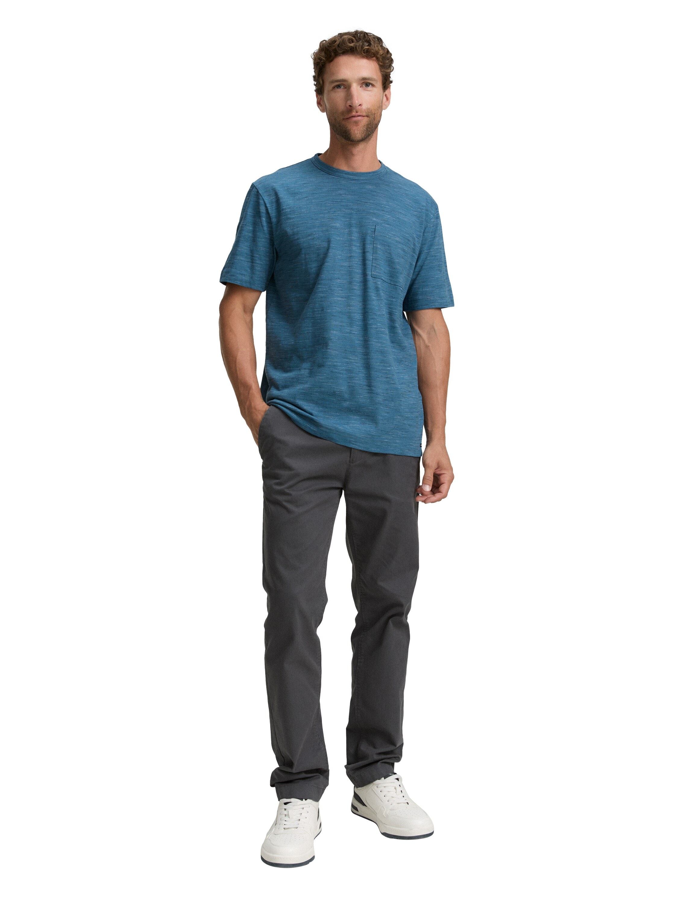 TOM TAILOR Rundhalsshirt, in melierter Optik