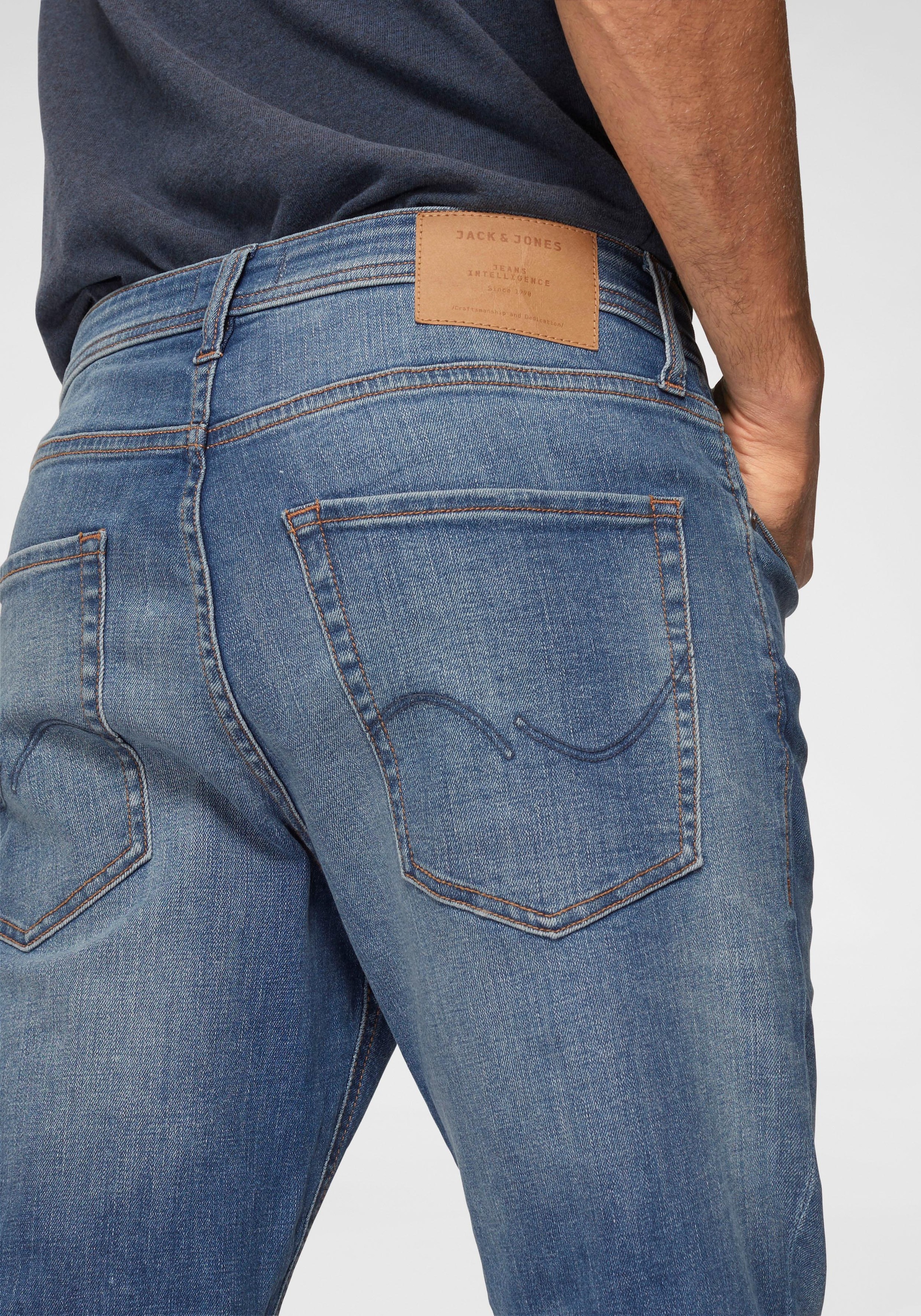 Thumbnail - Jack & Jones Slim-fit-Jeans "JJITIM mit Waschung und praktischen Taschen", Abriebeffekte, modisch, slim fit, Denim