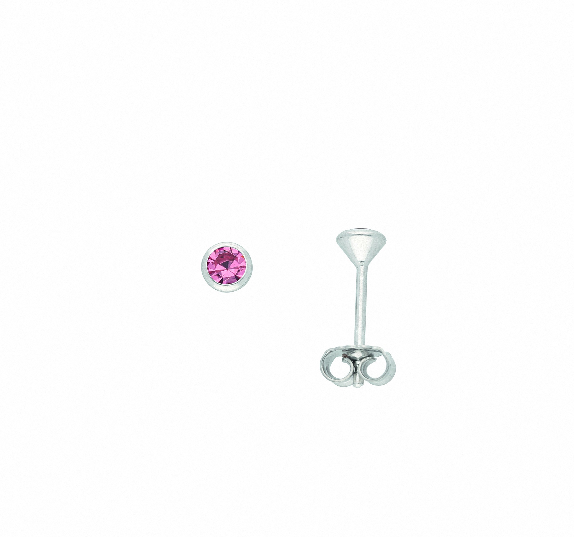 Paar Ohrhänger ADELIA´S "Damen 925 Silber Ohrringe Ohrstecker mit Zirkonia Ø 3 mm", rosa, Ohrringe, Damen, Damen, Silber 925 (Sterlingsilber), mit Zirkonia Silberschmuck für Damen