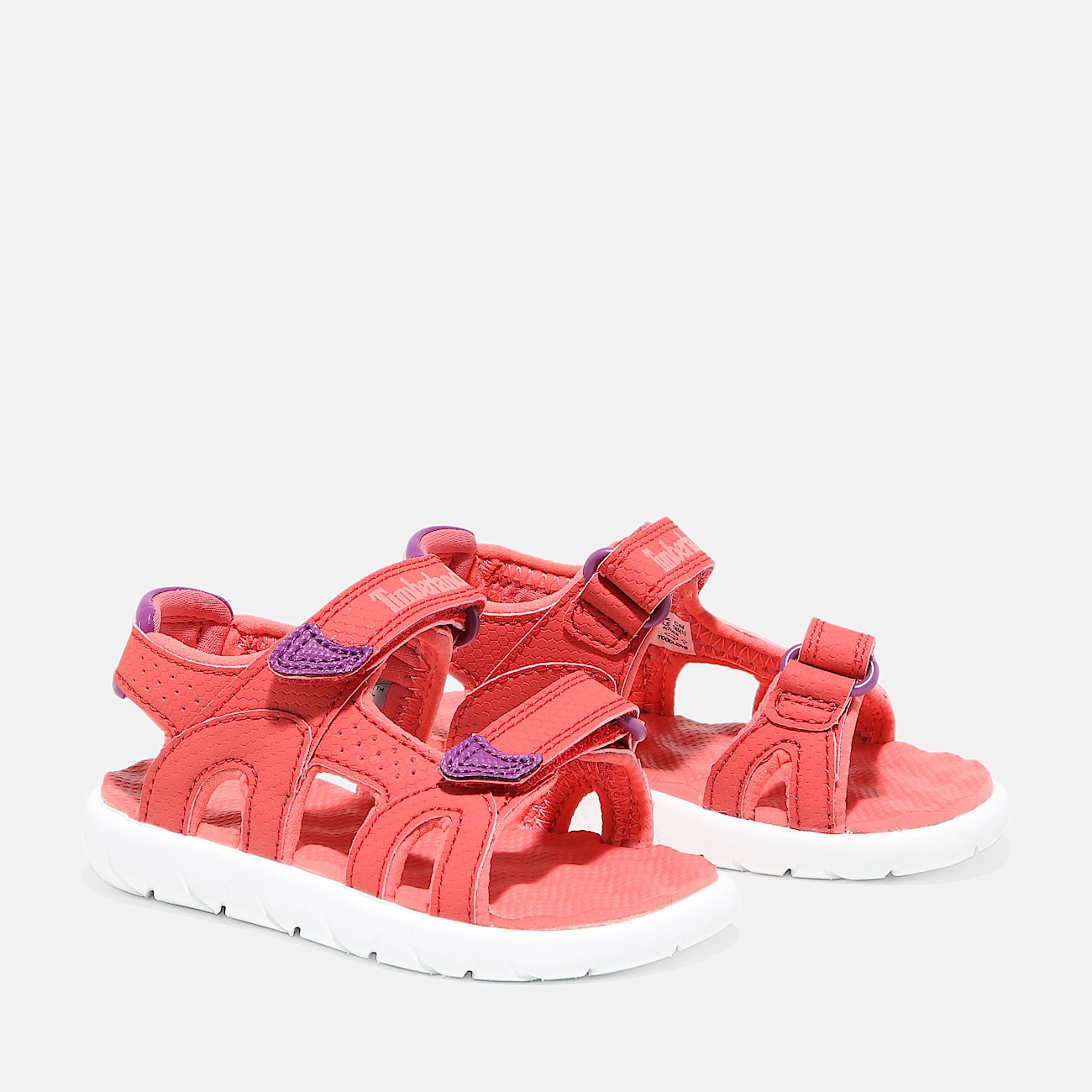 Timberland pour fille. TB0A2D3C8011 Sandales à talon en cuir rose Perkins Row (23), Plat, Velcro, Casuel, mode enfantine