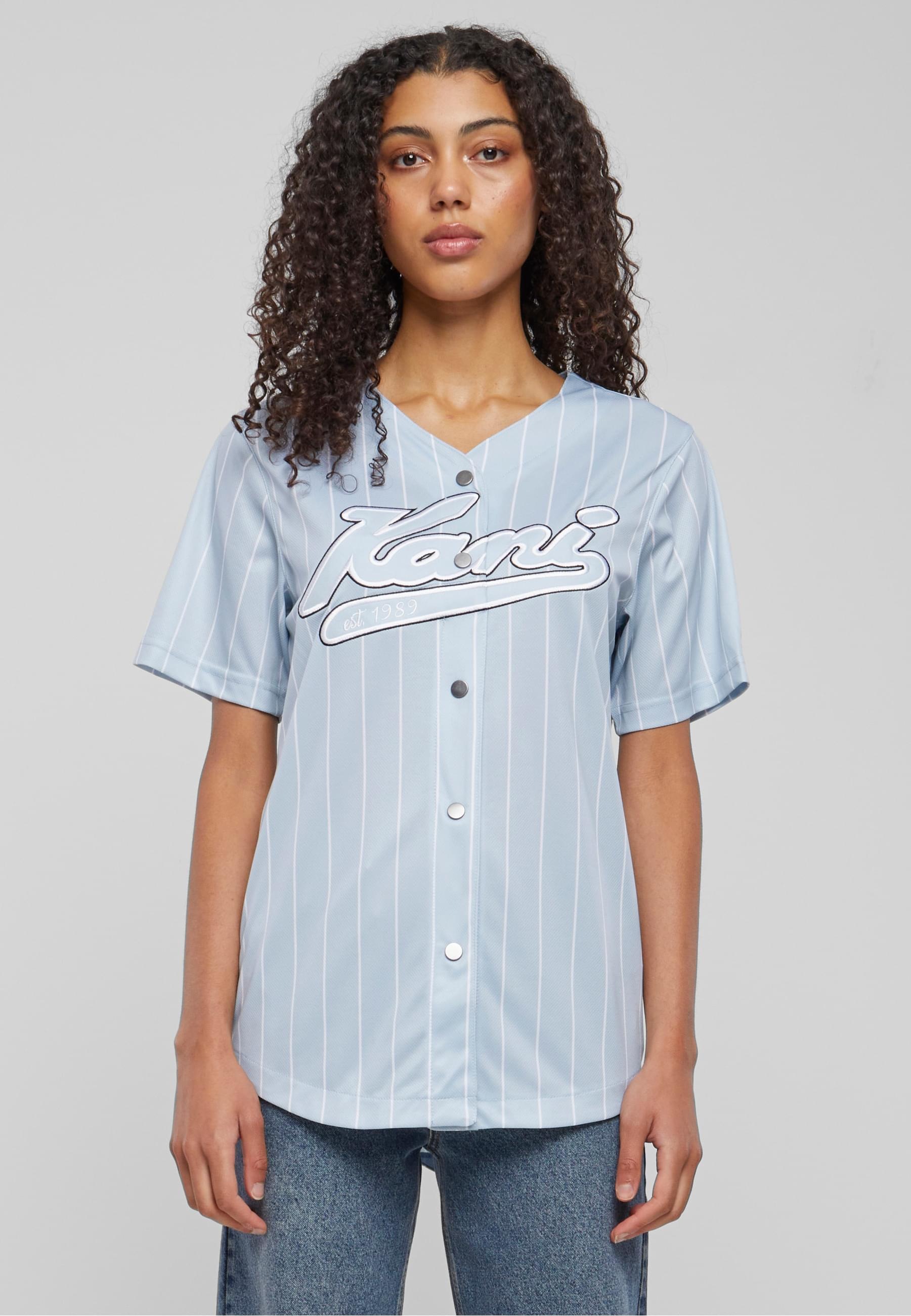 Karl Kani Langarmhemd »Karl Kani Damen KW233-035-2 KK Varsity Pinstripe Baseball Shirt«, (1 tlg.)