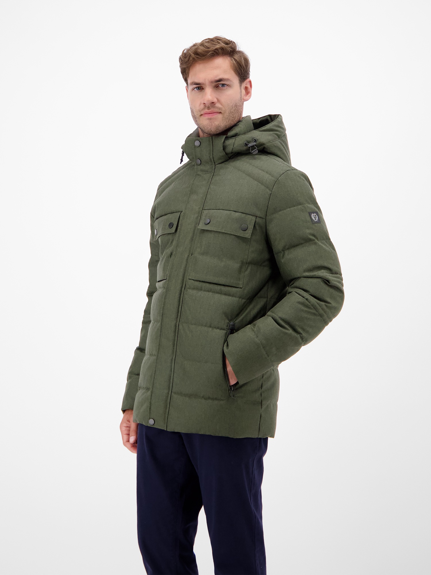 Thumbnail - LERROS Steppjacke "LERROS Herren Fieldjacket in Woll-Optik" mit Kapuze Wasser- und windabweisend, atmungsaktiv