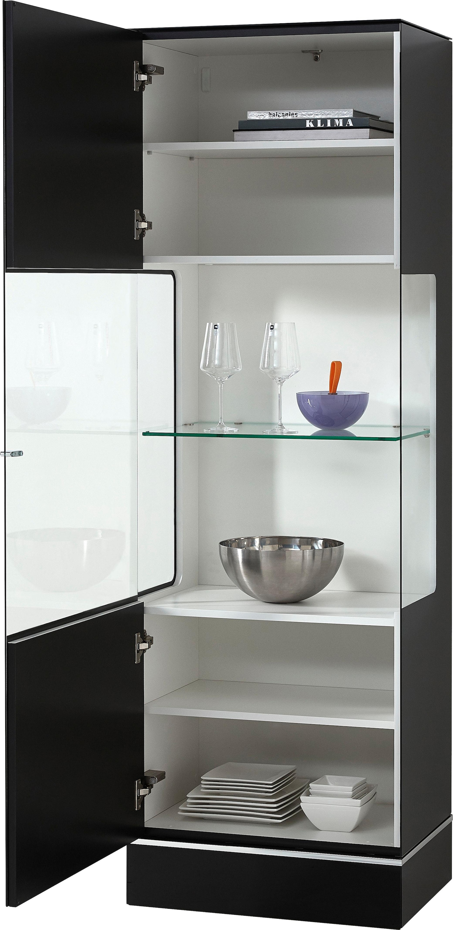 LEONARDO Glasvitrine »CUBE«, mit Klarglas, wahlweise mit Beleuchtung, Höhe 192 cm